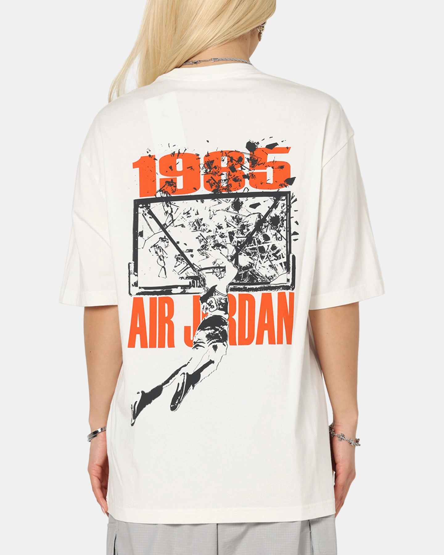 Fit For Movement Trendy Comfort Jordan Brooklyn Shattered Back Board Oversized Graphic T-Shirt Sail