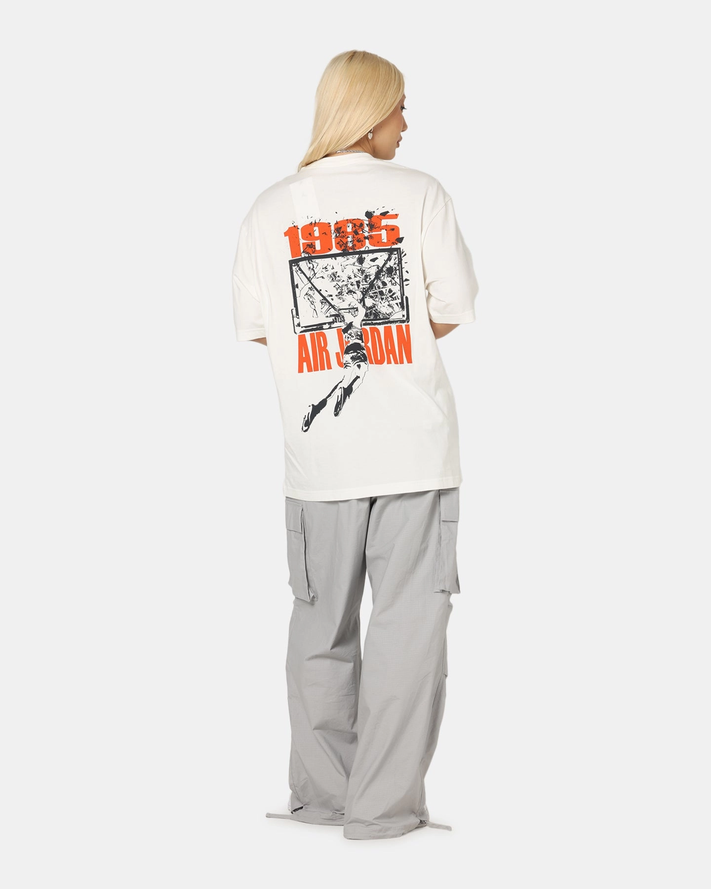 Jordan Brooklyn Shattered Back Board Oversized Graphic T-Shirt Sail Affordable Fashion