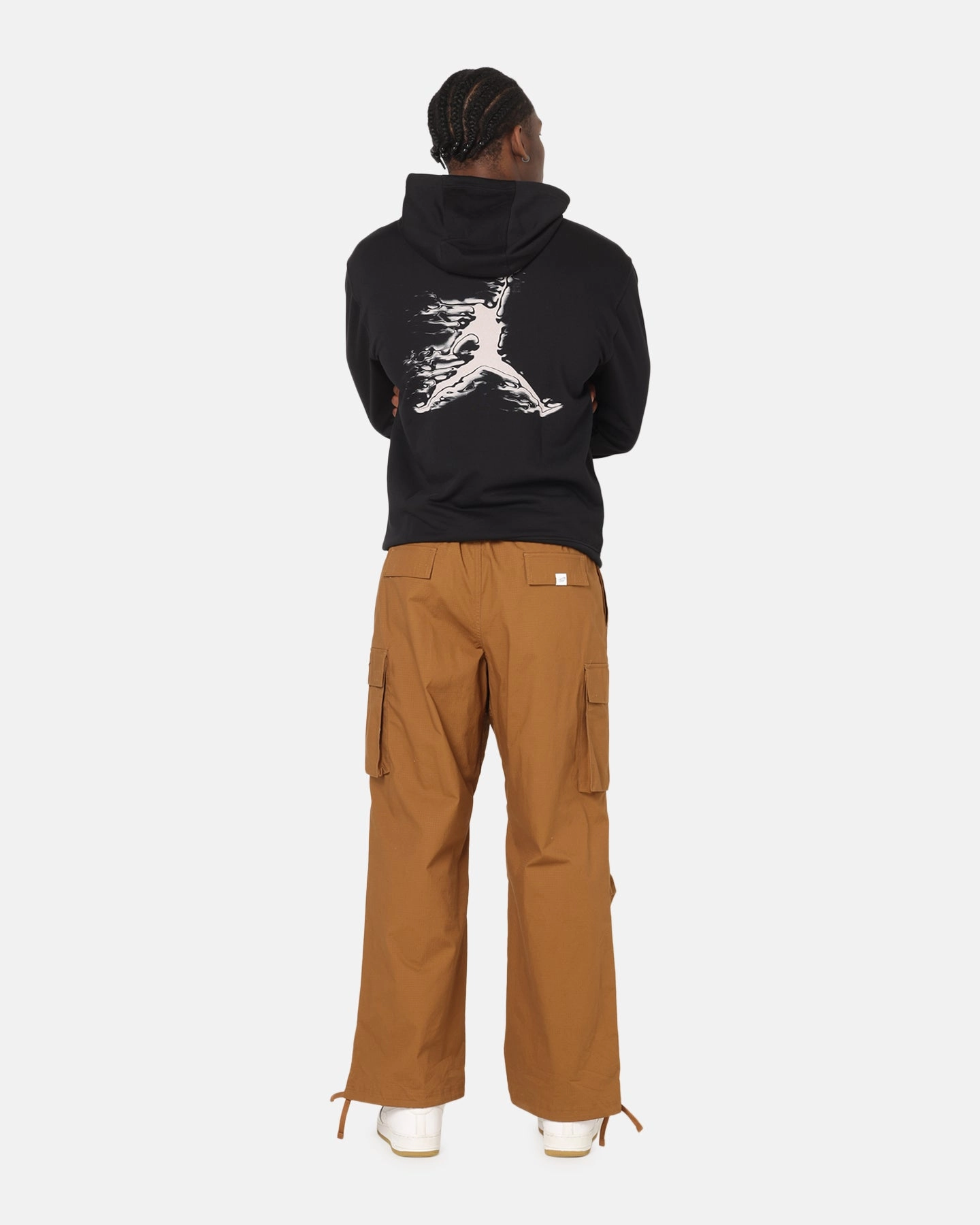 High Stretch Material Anatomical Seam Placement Jordan Dri-FIT Graphic Pullover Hoodie Black/White