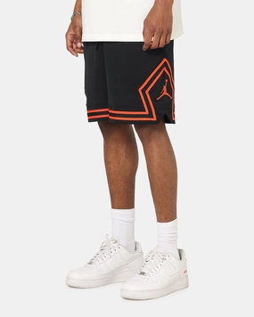 Lightweight Material Summer Wardrobe Jordan Dri-FIT Mesh Diamond Shorts Black/Orange