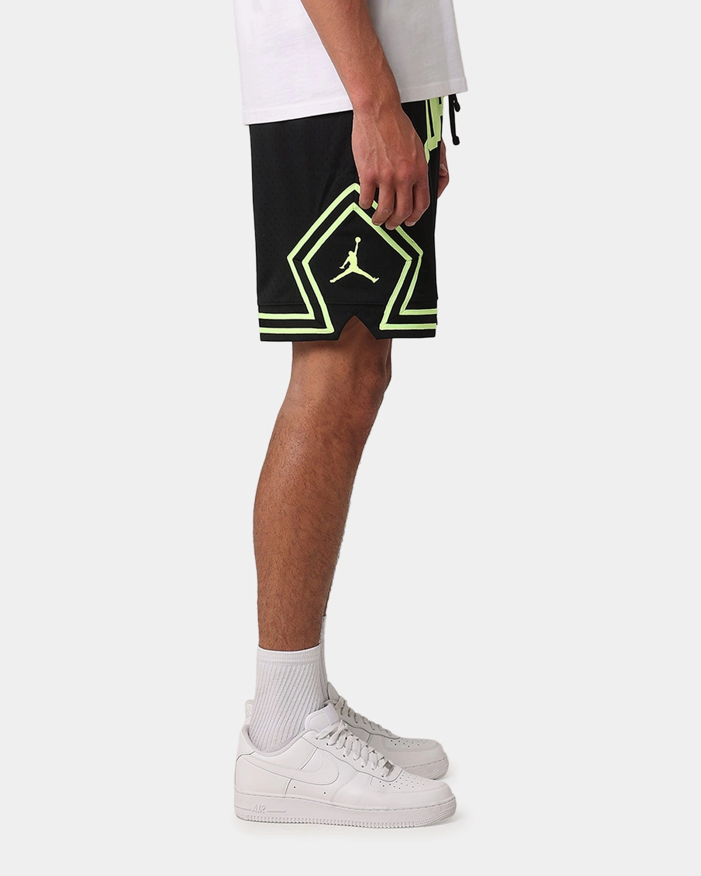 Neat Look Simple Style Jordan Dri-FIT Sport Diamond Shorts Black/Volt Glow
