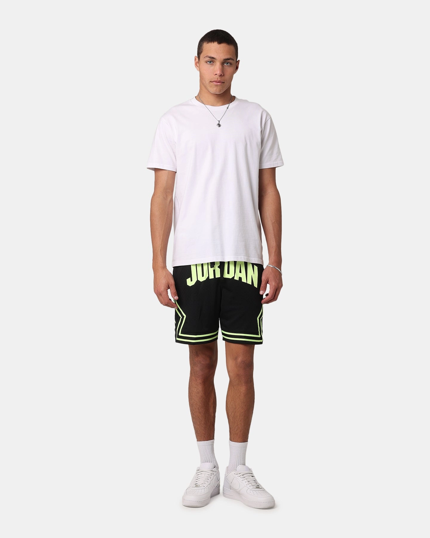Casual Outfit Jordan Dri-FIT Sport Diamond Shorts Black/Volt Glow