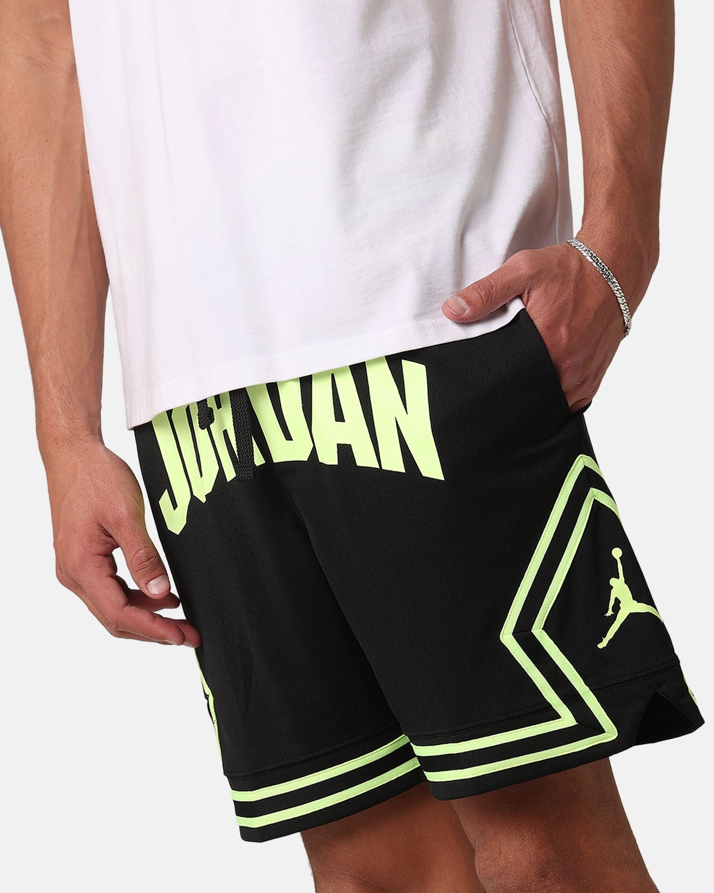 Jordan Dri-FIT Sport Diamond Shorts Black/Volt Glow Effortless Look comfortable attire