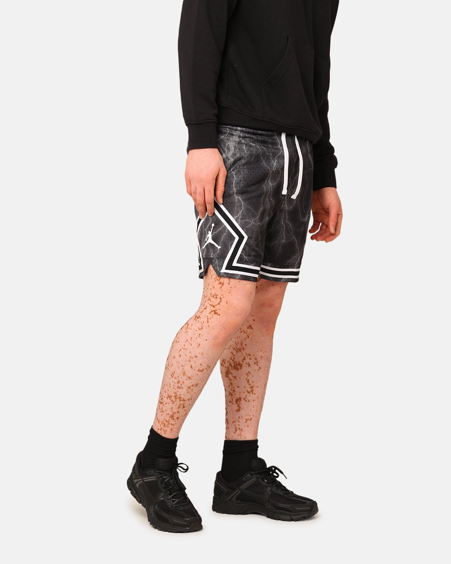 Leather shorts Anniversary Gift Jordan Dri-FIT Sport Diamond Shorts Black/White