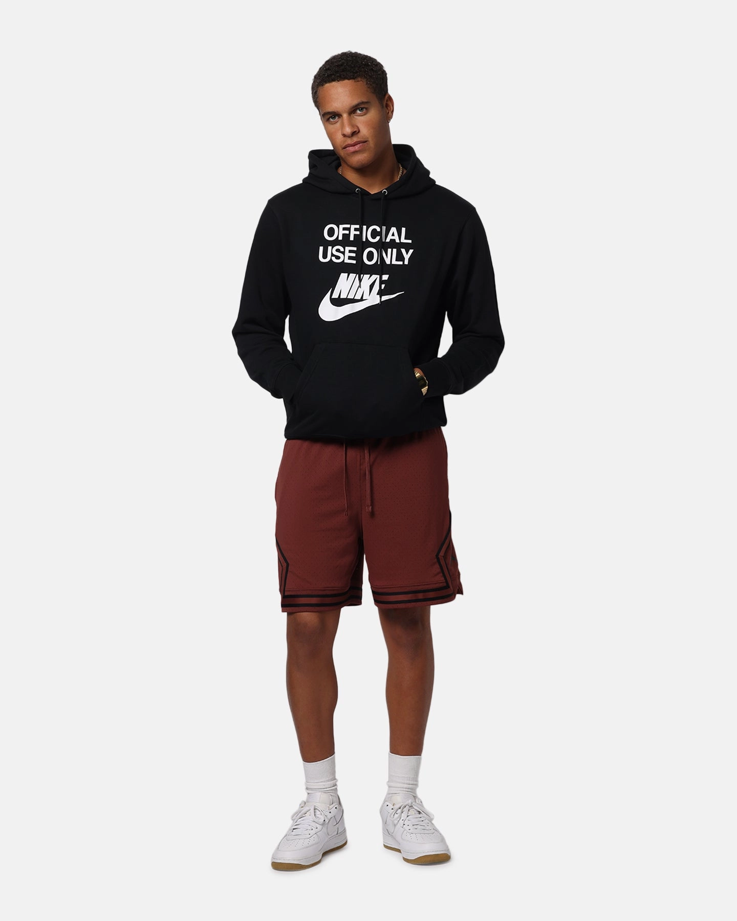Side Pockets High-End Quality Jordan Dri-FIT Sport Diamond Shorts Brown/Black