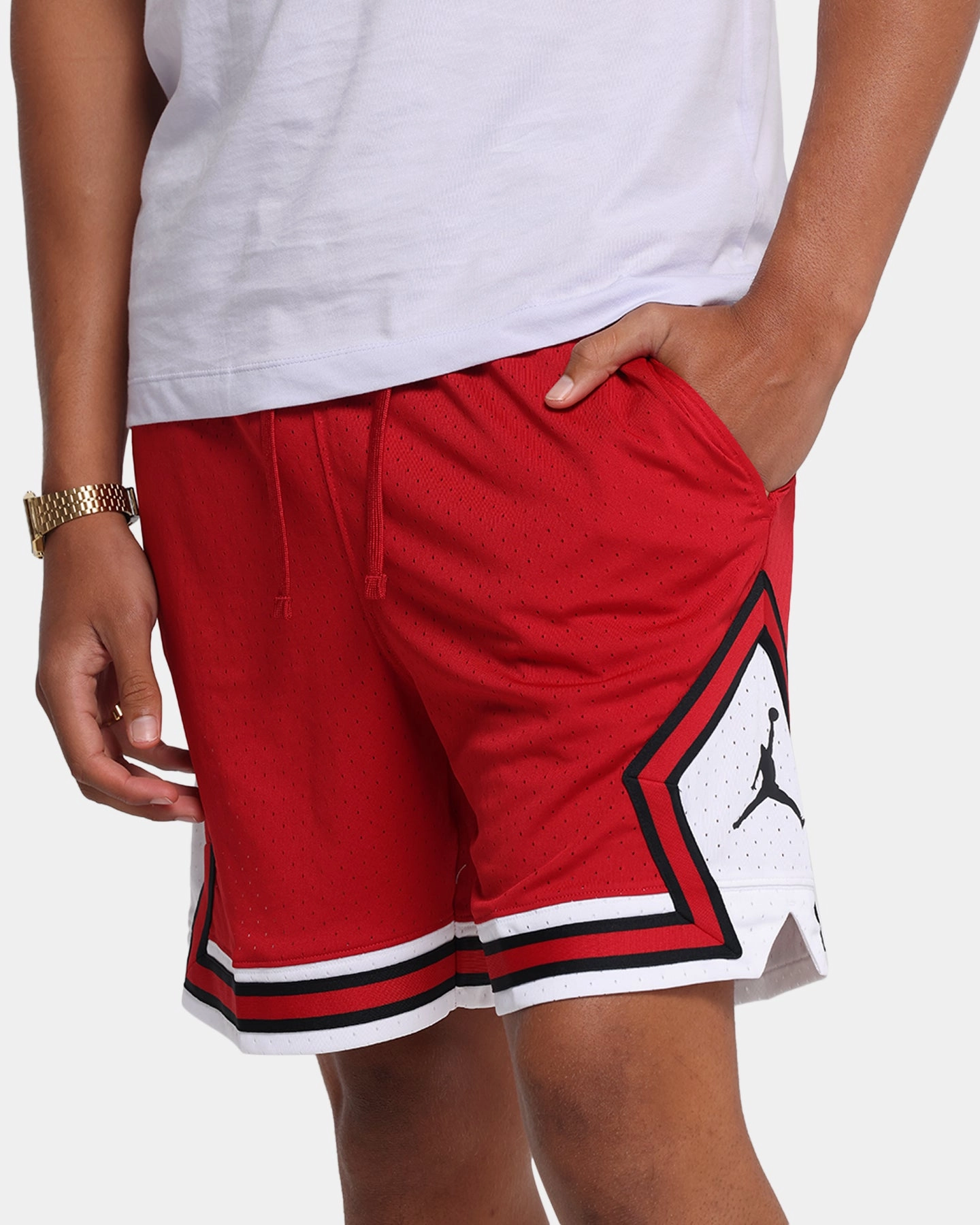 Jordan Dri-FIT Sport Diamond Shorts Gym Red/White Water Repellent Coating