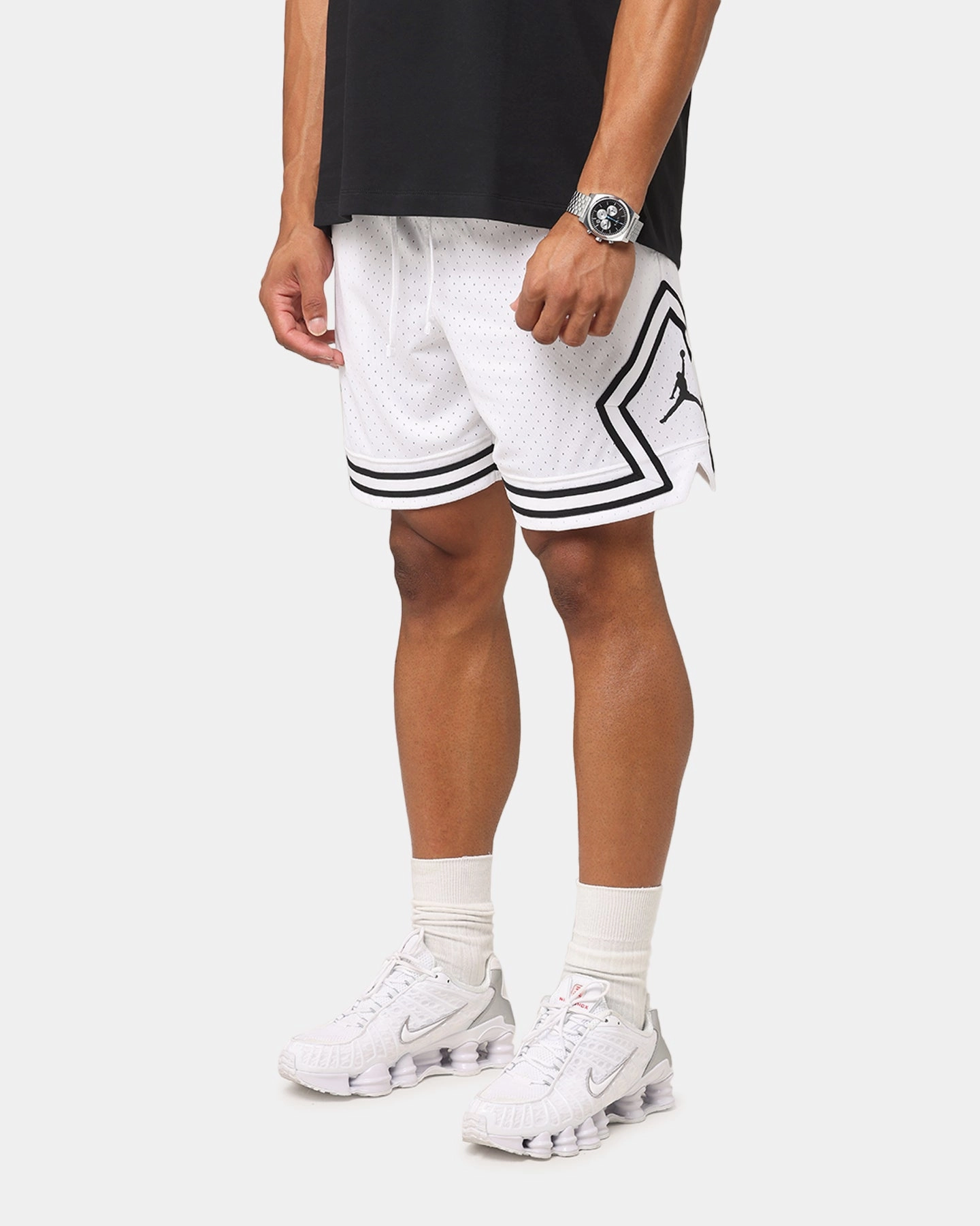 Fitness Look Vegan Leather Jordan Dri-FIT Sport Diamond Shorts White/Black/Black