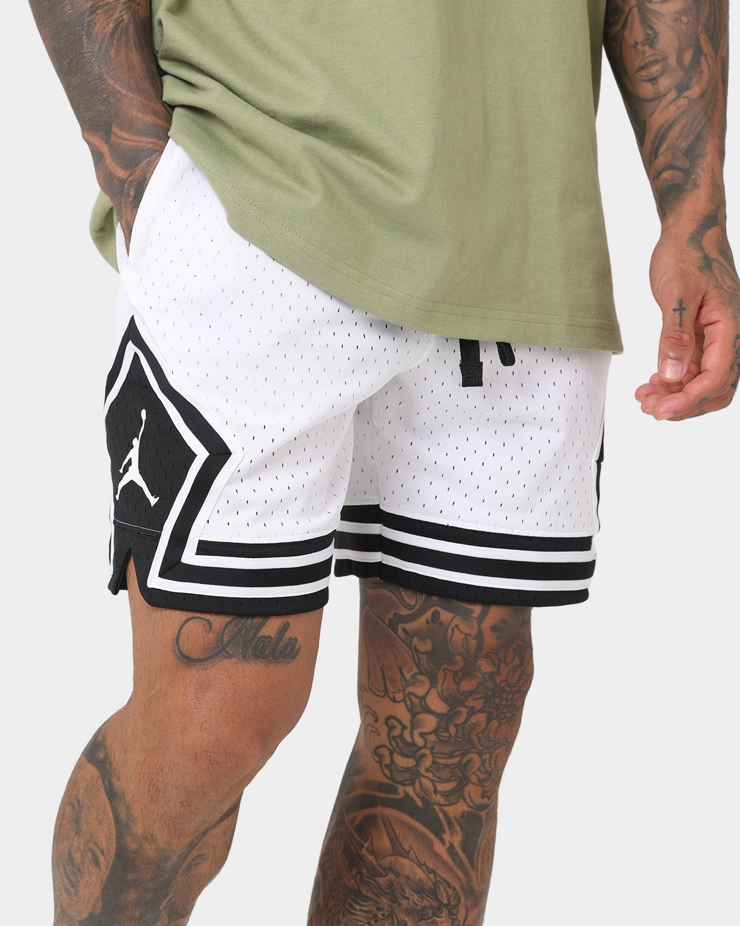 Jordan Dri-FIT Sport Diamond Shorts White/Black UV Protective Coating