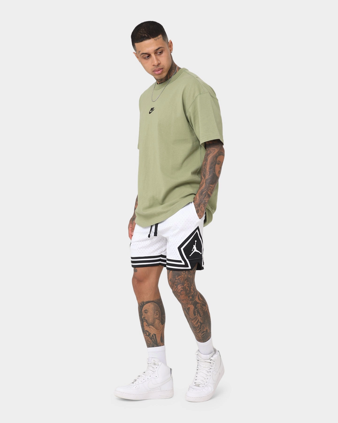 Jordan Dri-FIT Sport Diamond Shorts White/Black Designer Style