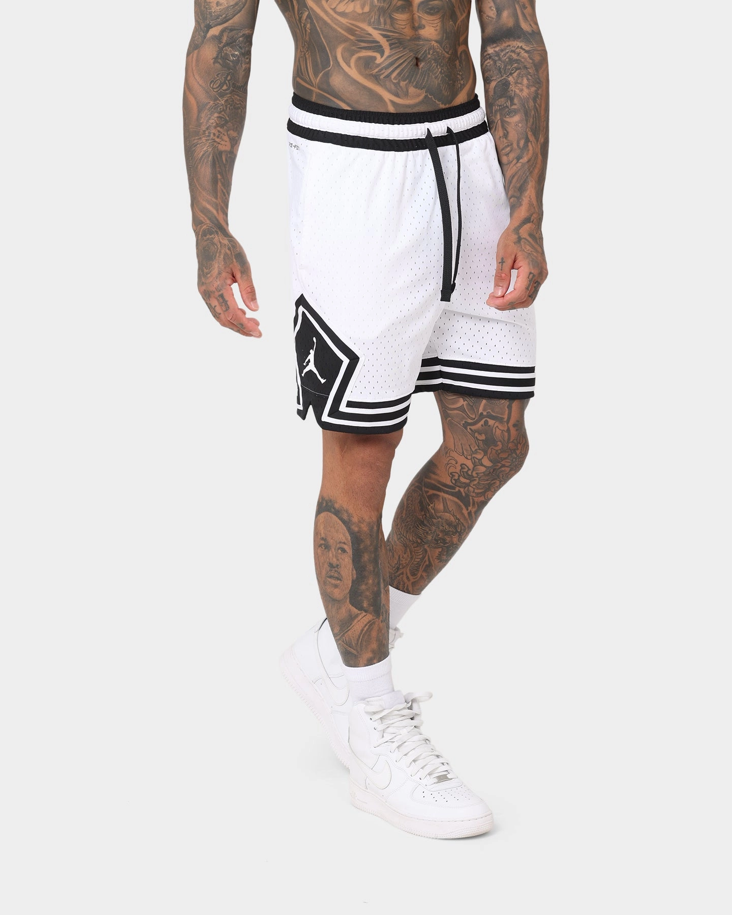 wrinkle - resistant Machine washable Jordan Dri-FIT Sport Diamond Shorts White/Black