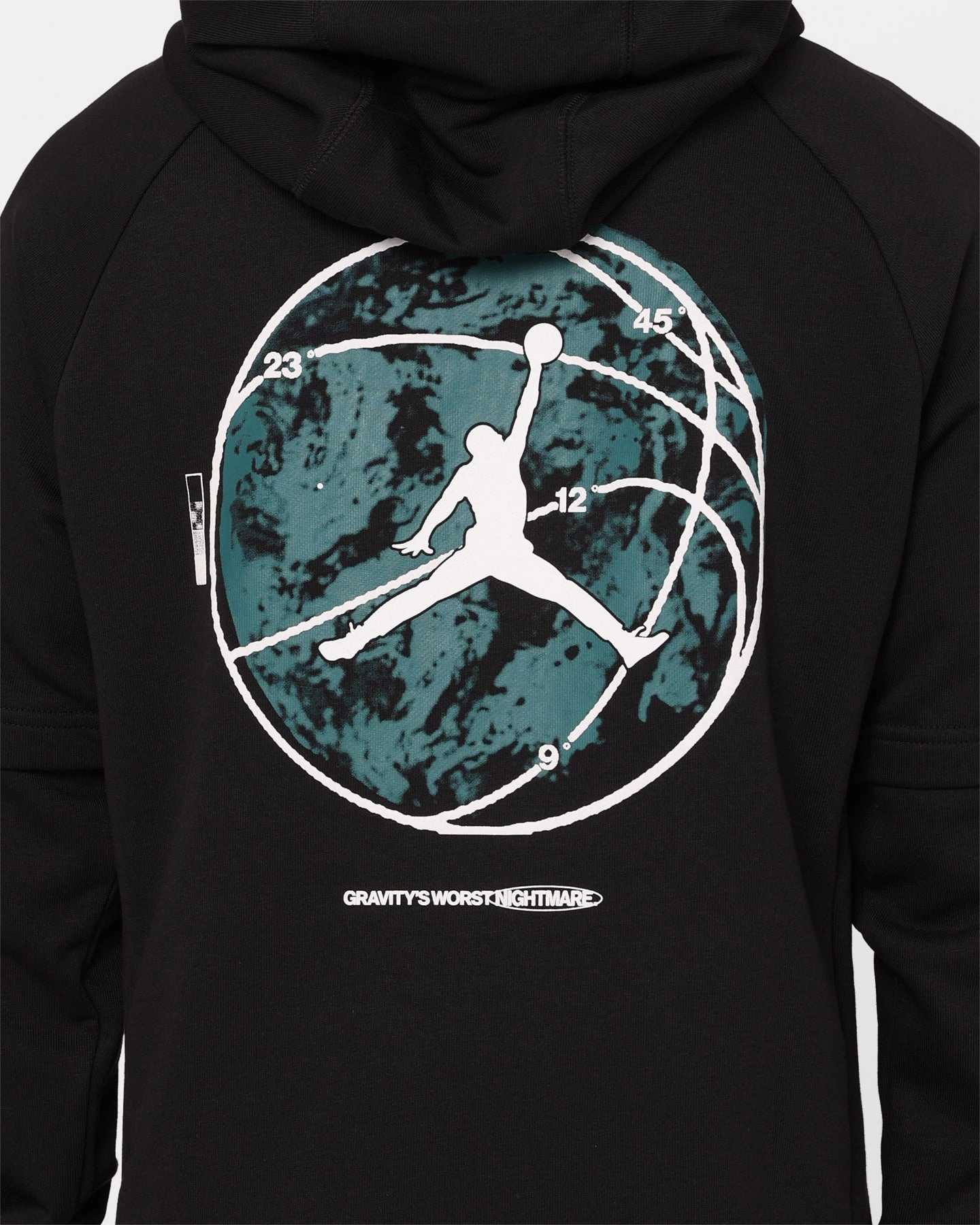 Jordan Dri-FIT Sport Graphic Fleece Pullover Hoodie Black/White/Sky Practical Layer