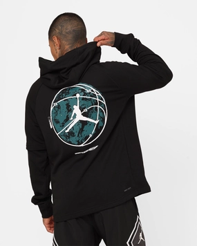 Jordan Dri-FIT Sport Graphic Fleece Pullover Hoodie Black/White/Sky Likelihood Frost Shield