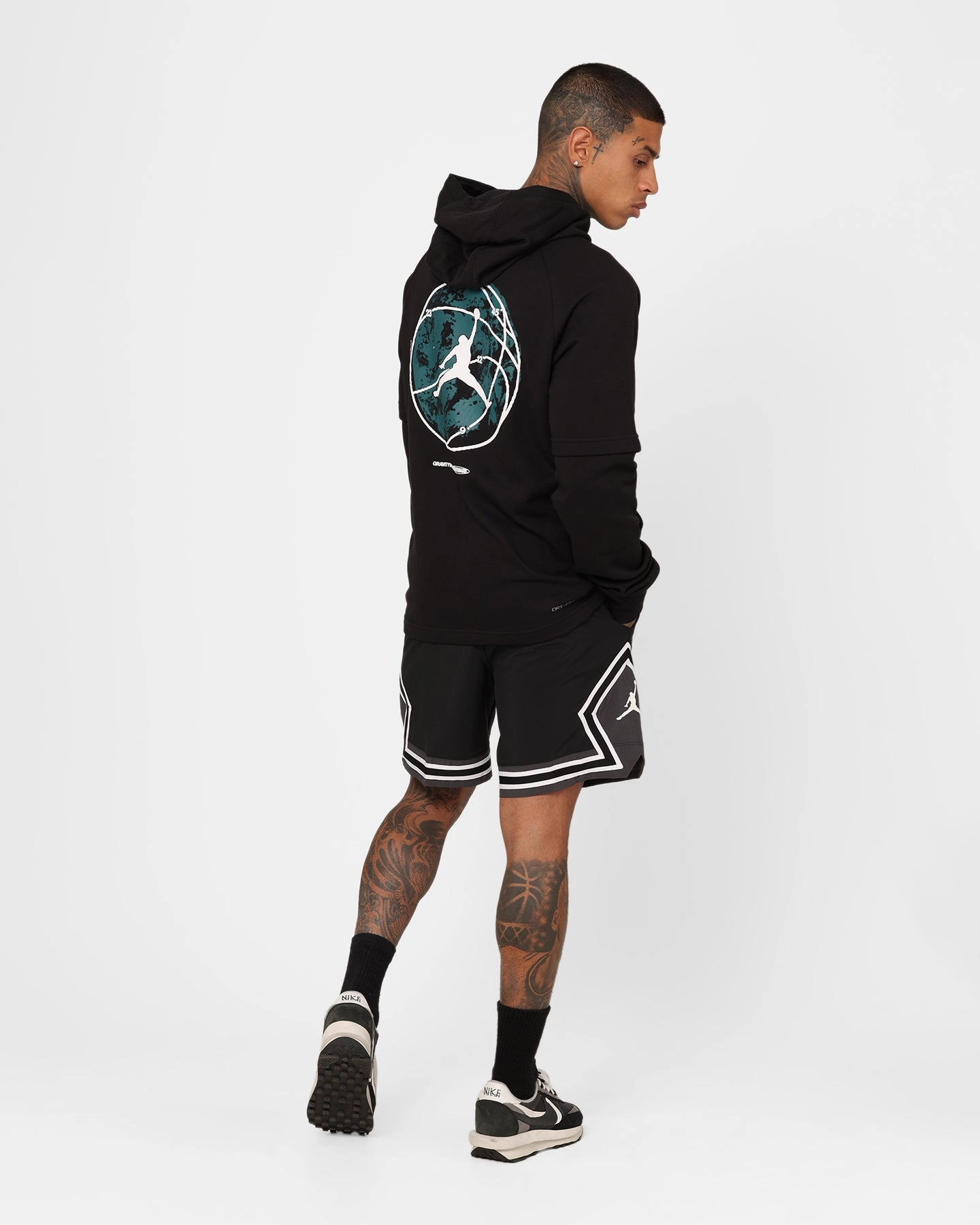 Outdoor Adventure Jordan Dri-FIT Sport Graphic Fleece Pullover Hoodie Black/White/Sky