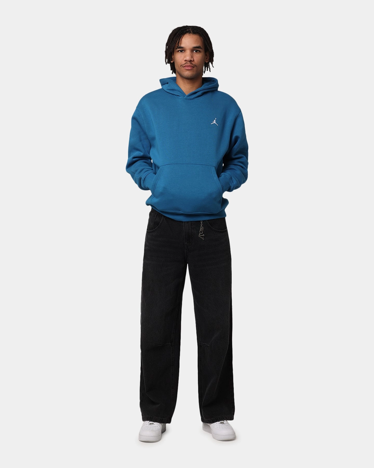 Jordan Essential Brooklyn Fleece Pullover Hoodie Industrial Blue Beauty