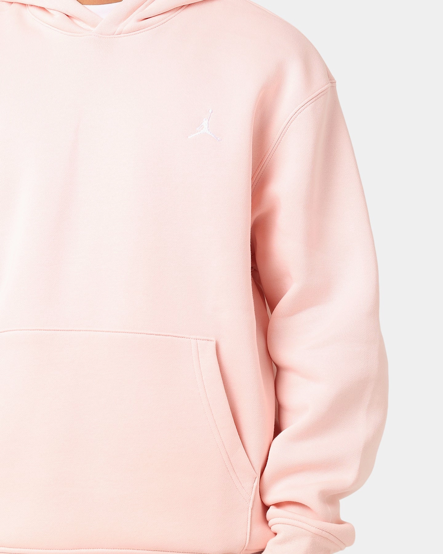 Anti Static Finish Jordan Essential Brooklyn Fleece Pullover Hoodie Pink/White
