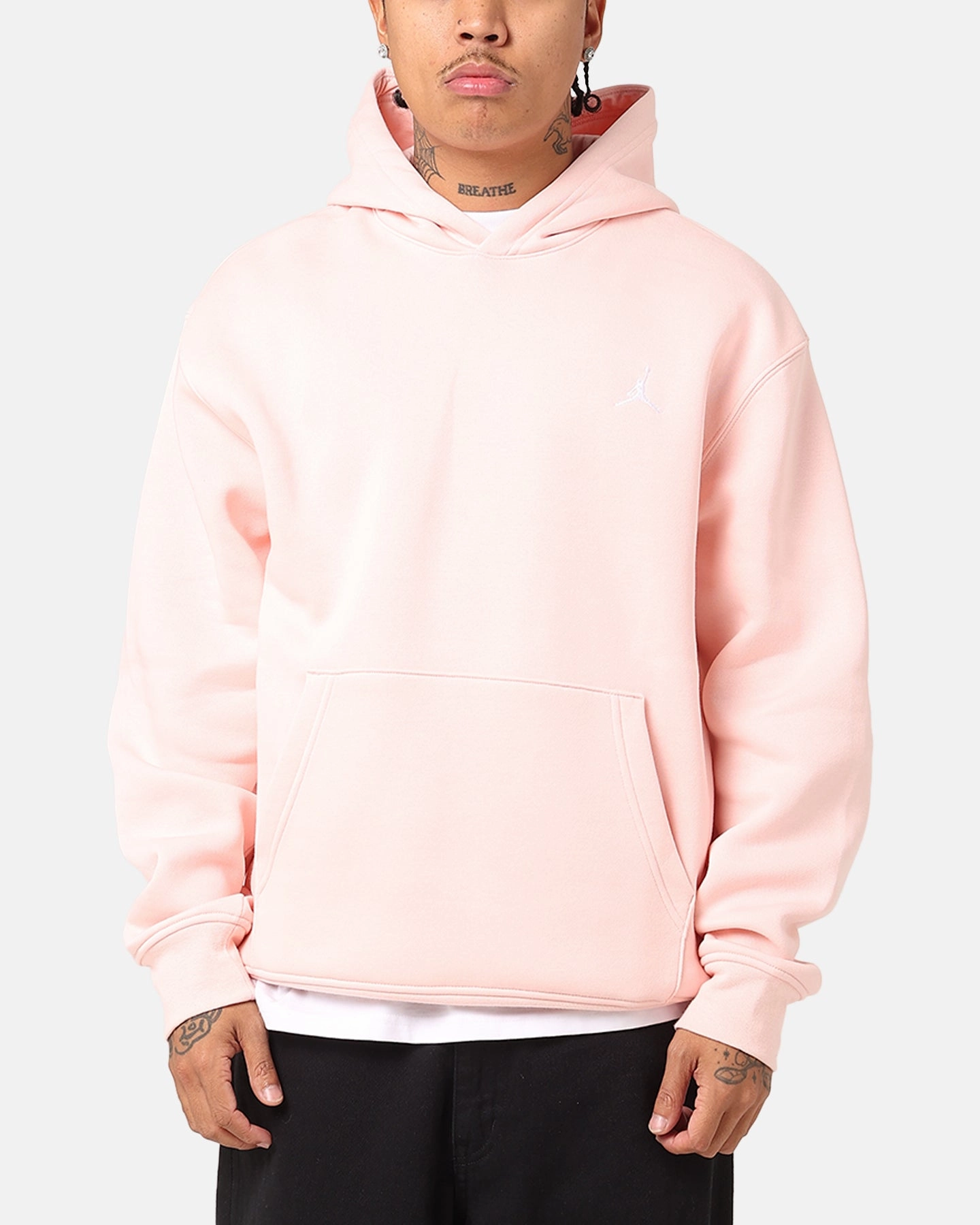 Jordan Essential Brooklyn Fleece Pullover Hoodie Pink/White All Purpose Outerwear futuristic