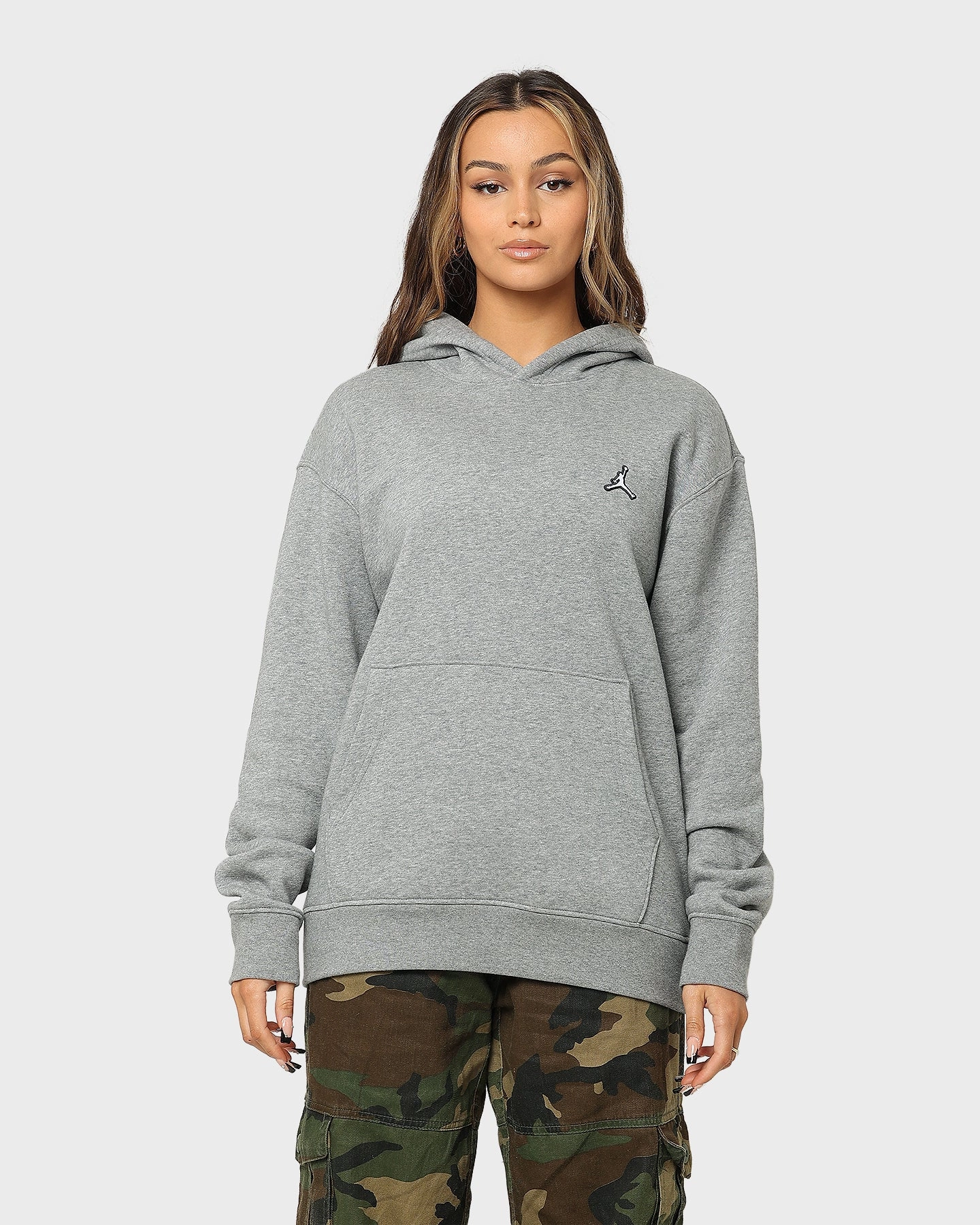 Vintage Style Jordan Essential Fleece Pull Over Hoodie Carbon Heather