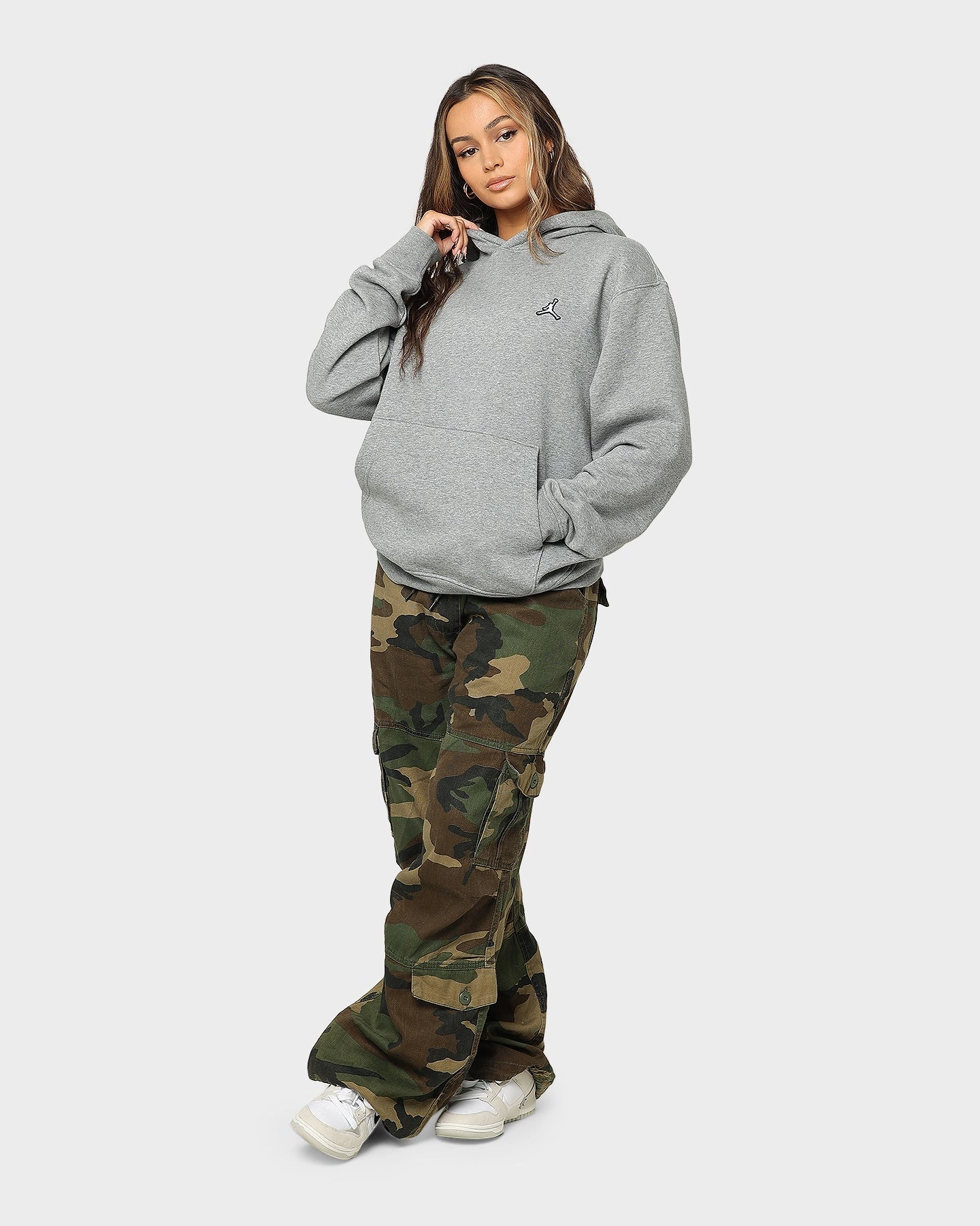 Jordan Essential Fleece Pull Over Hoodie Carbon Heather Team-sports