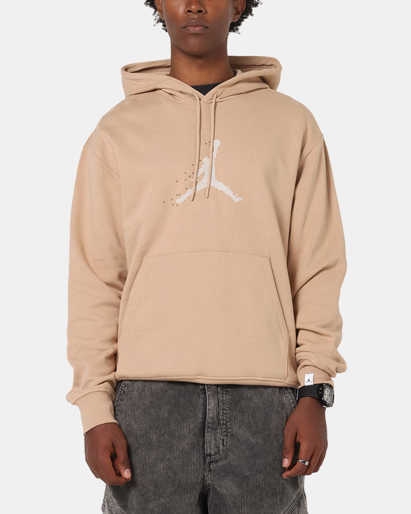 Upcycling - feasible Non Chafing Design Jordan Essential Fleece Pullover Hoodie Hemp/Sail