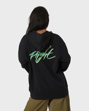 Noise Reduced Fabric Jordan Essential Flight Graphic Fleece Hoodie Black/New Emerald