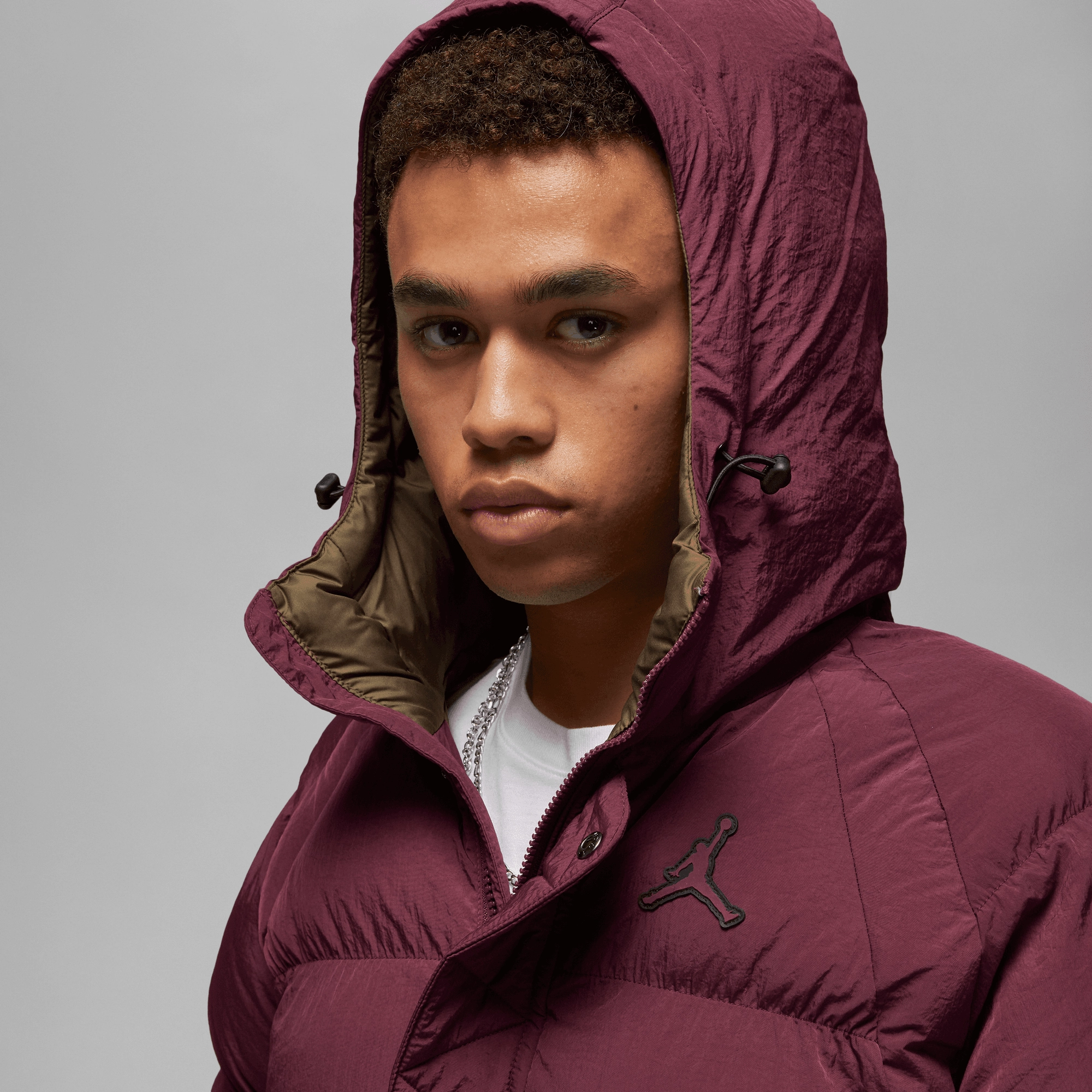 Jordan Essential Puffer Jacket 'Cherrywood' Multi Layer Option hypoallergenic material