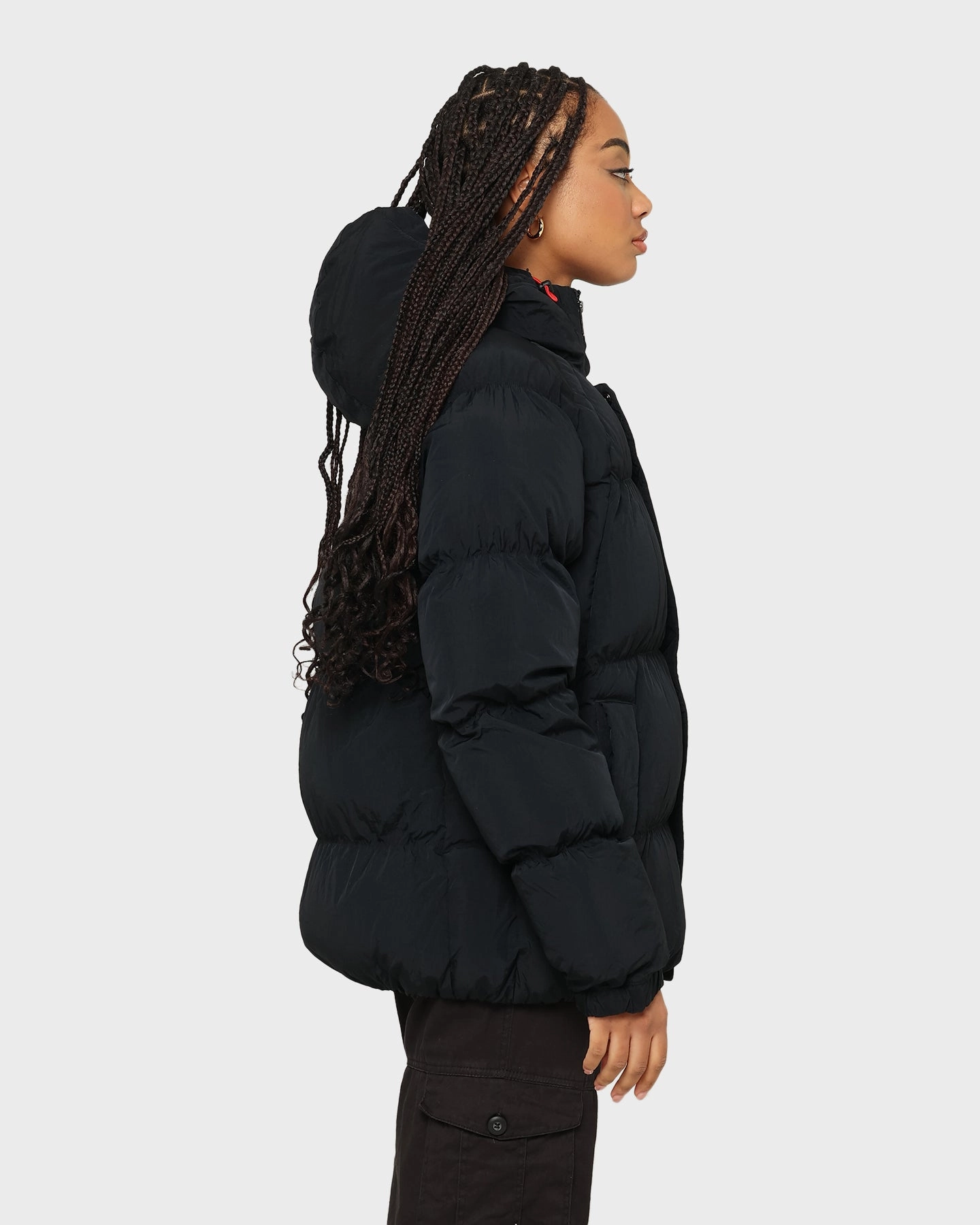 Jordan Essential Puffer Jacket Black/Fire Red GloveFriendly Cuff Design