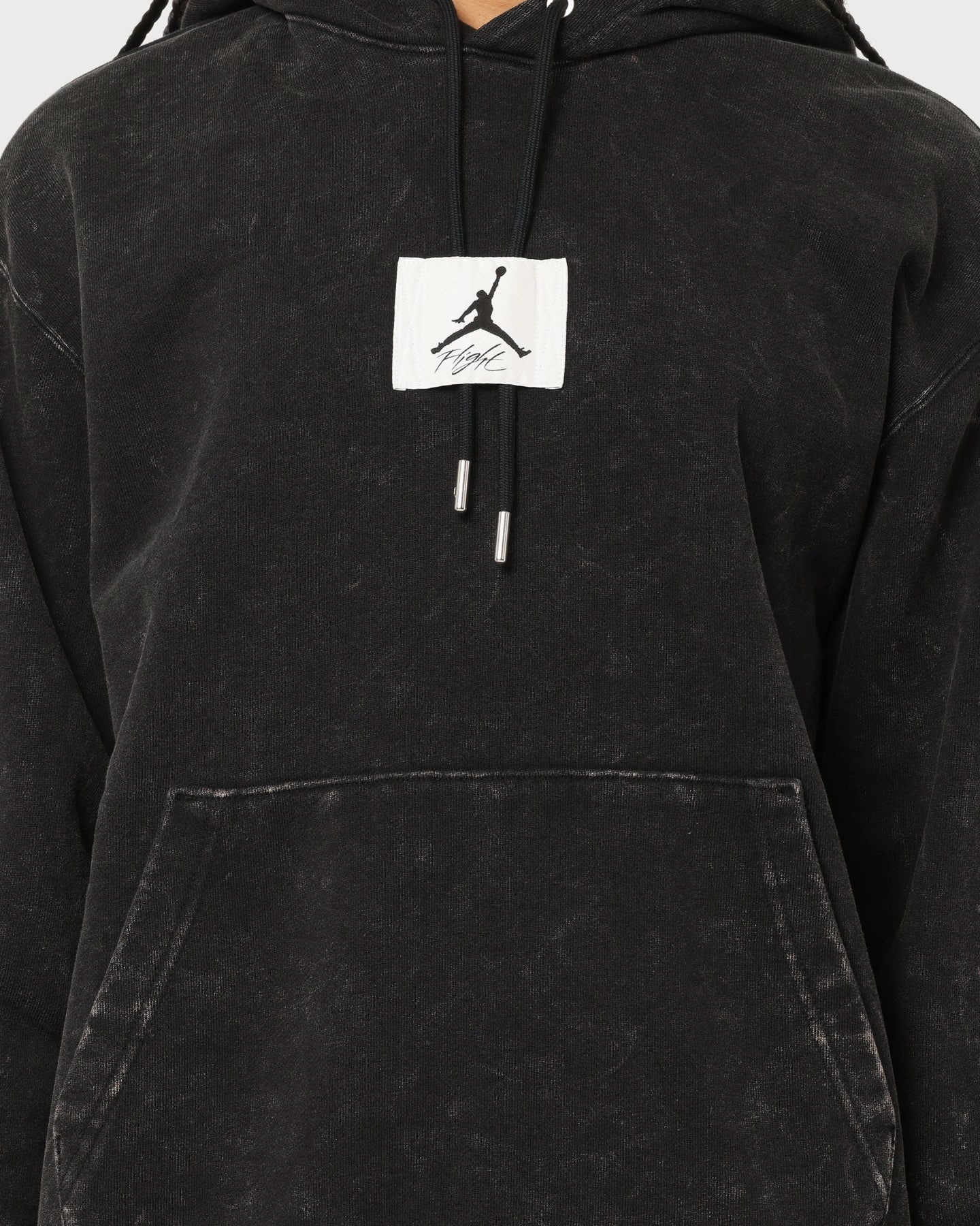Charity Jordan Essential Statement Washed Fleece Hoodie Black