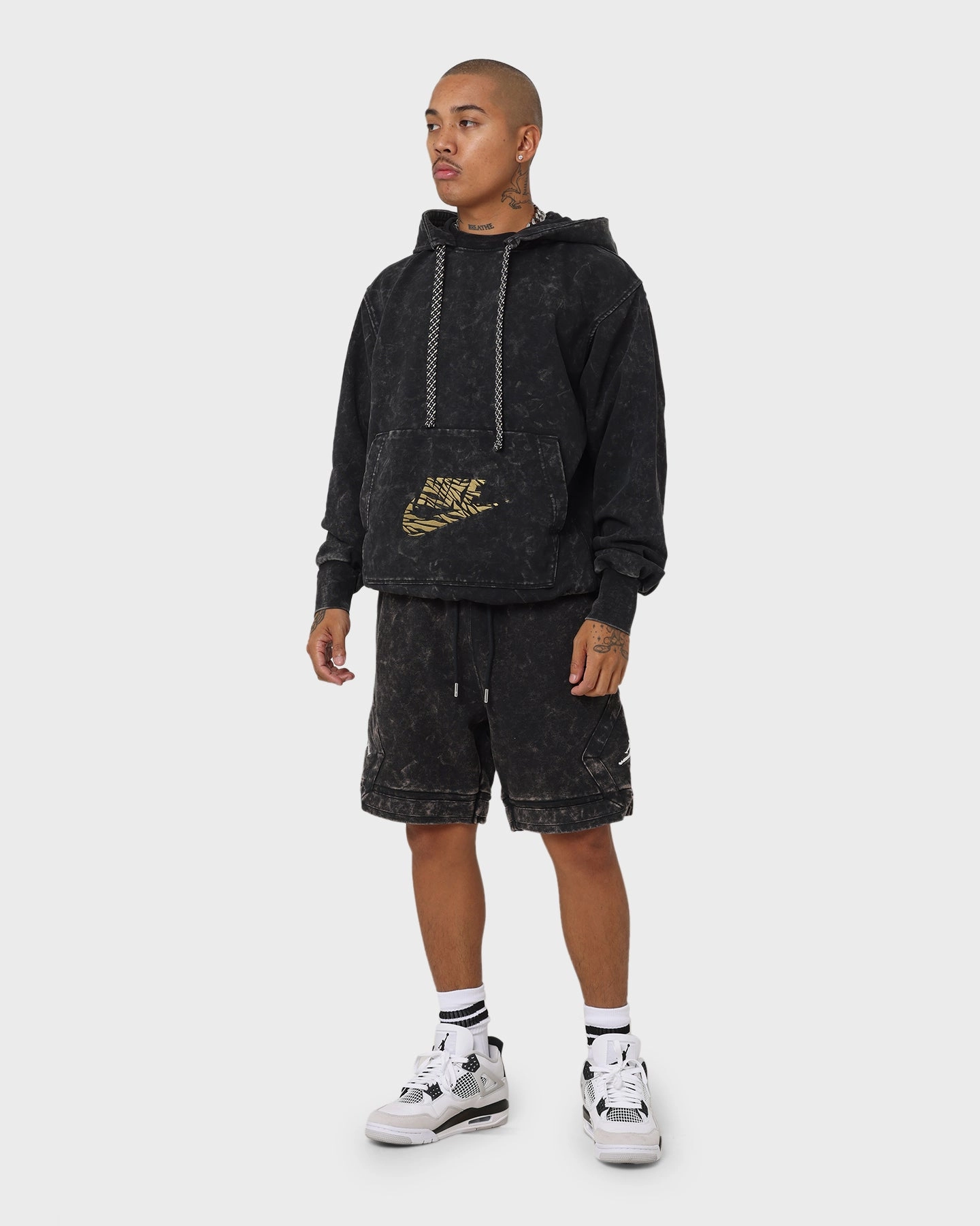 Quick Dry Fabric Jordan Essential Statement Washed Fleece Shorts Black/Sail