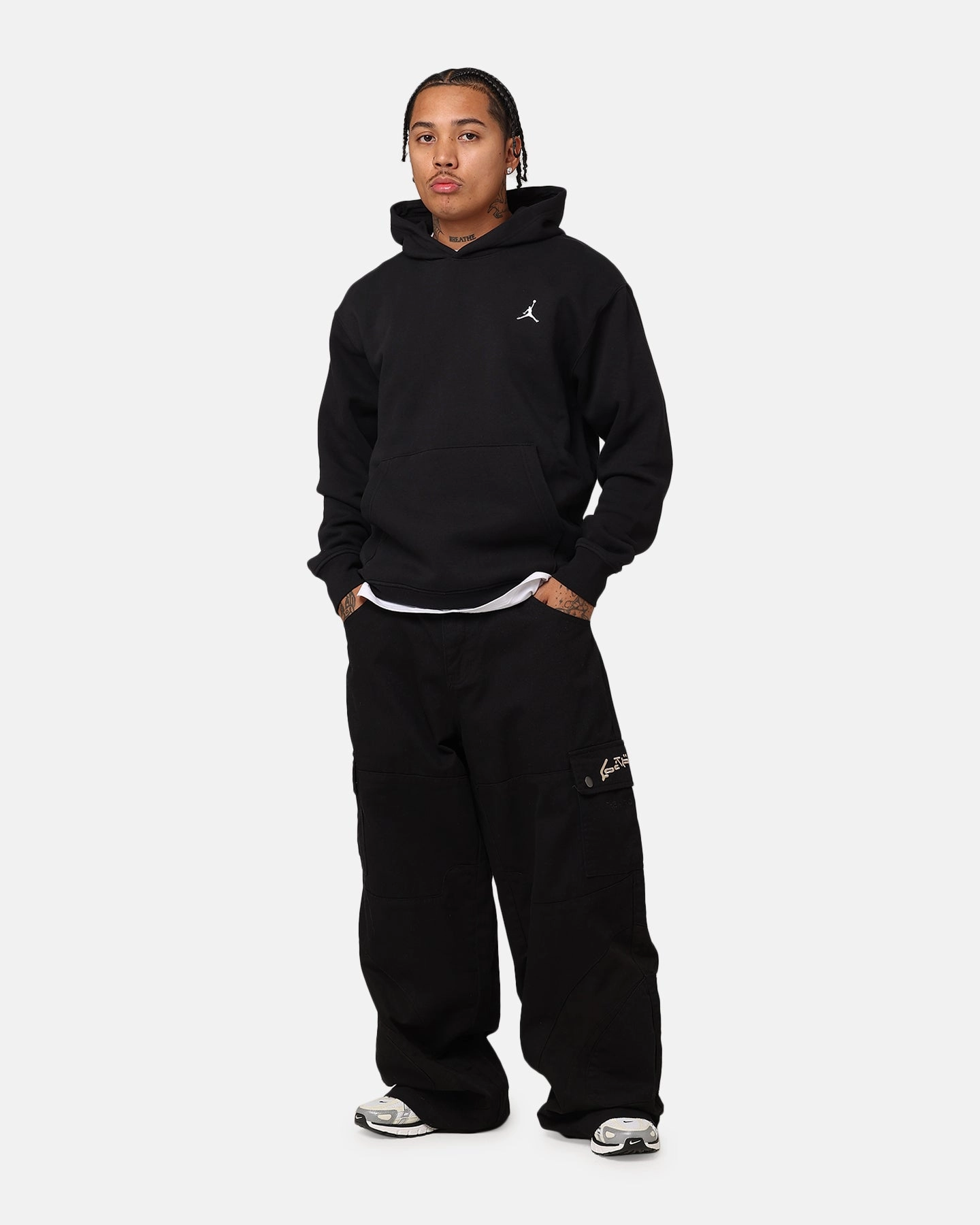 Jordan Essentials Fleece Pullover Black/Black/White Lotion