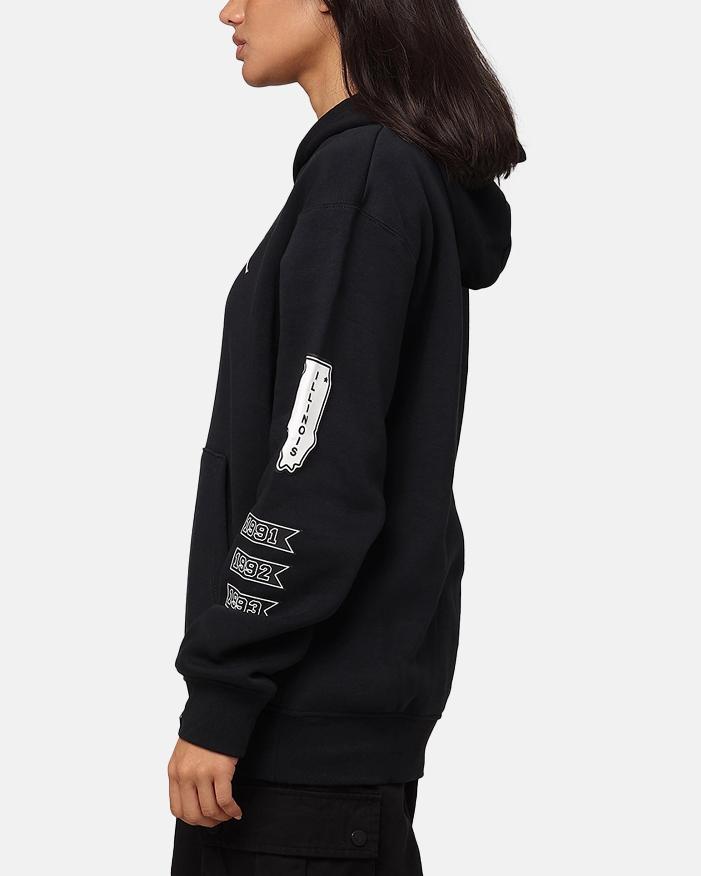 Jordan Essentials Fleece Pullover Hoodie Black/White Light Reflective