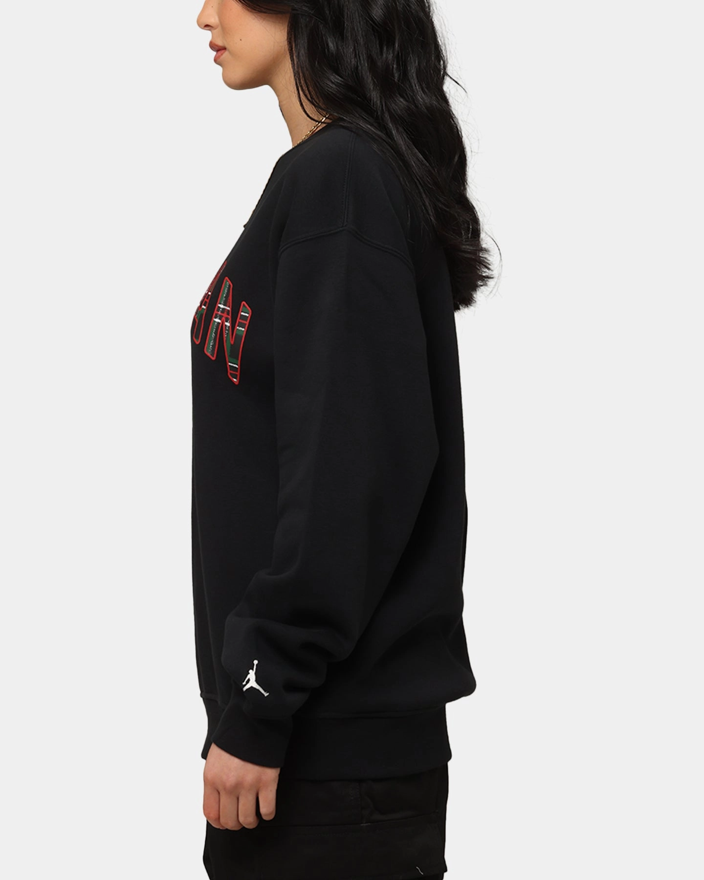 Jordan Essentials Holiday Fleece Crewneck Black/Sail Sleek Layers Three Layer Laminate