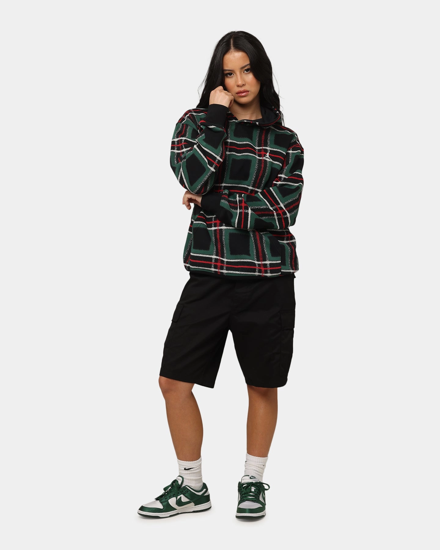 Heat Regulating Technology Train Jordan Essentials Holiday Fleece Pullover Hoodie Black/Sail