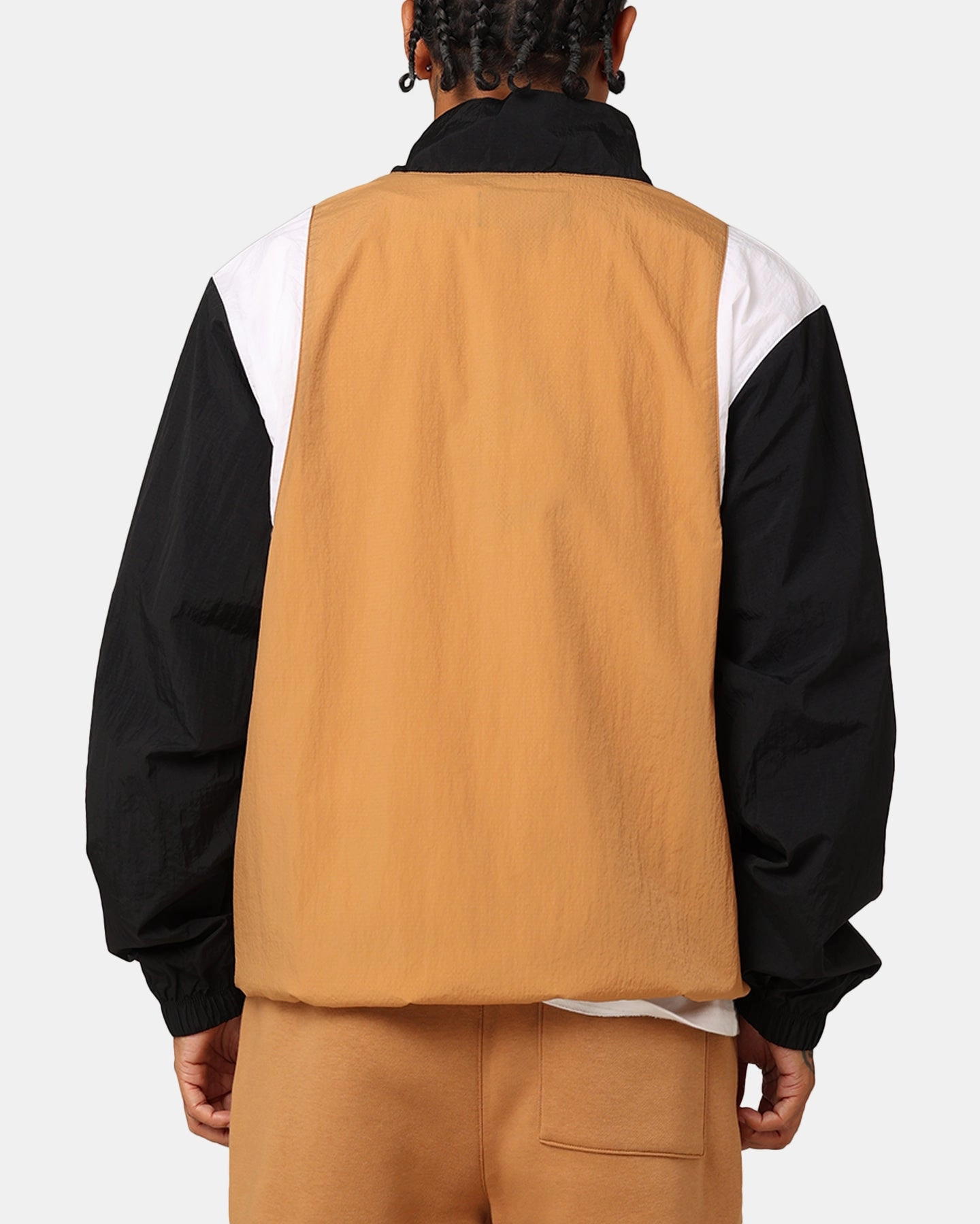 Laser Cut Perforations Jordan Essentials Jacket Dark Brown/White