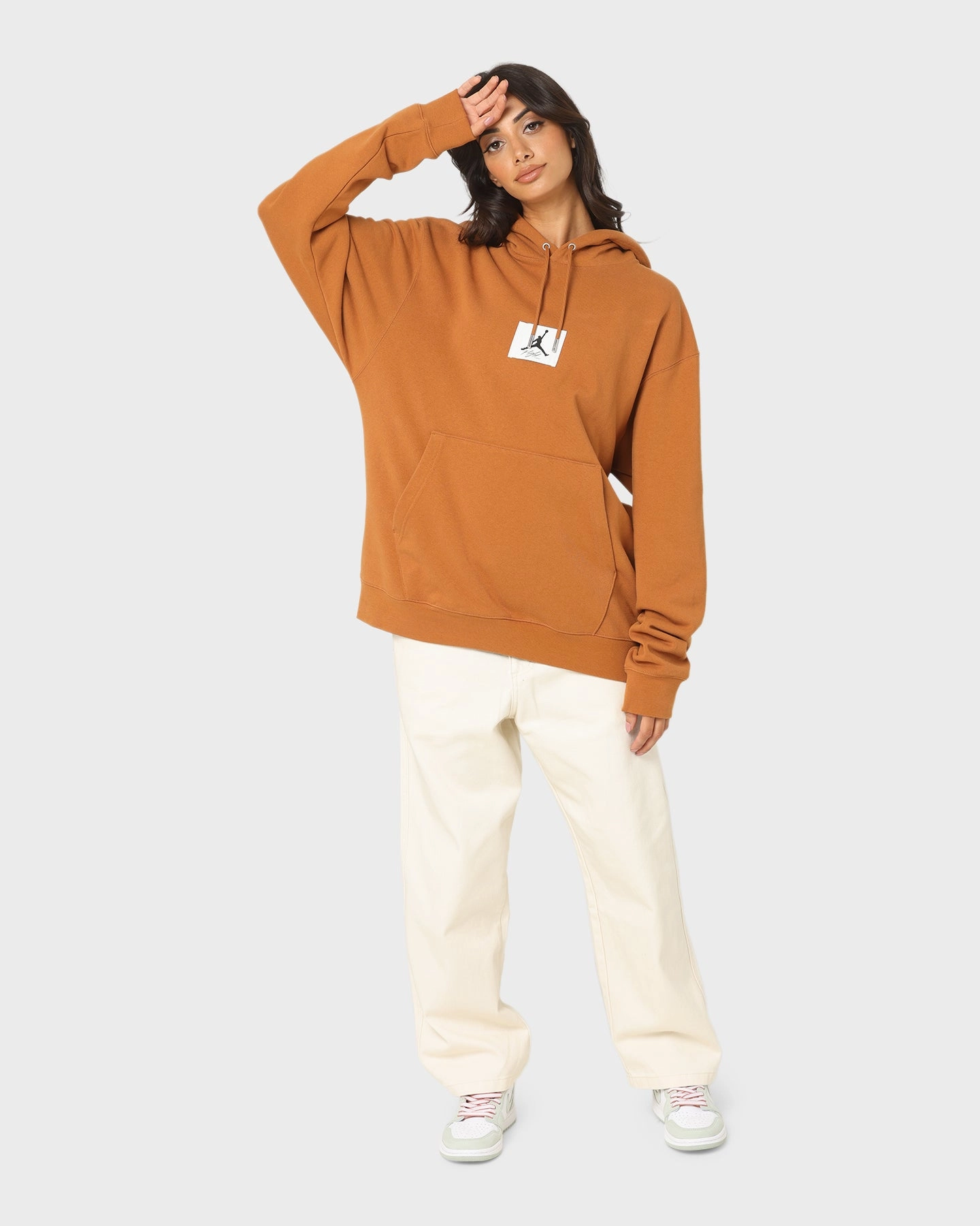 Non Irritating Lining Jordan Essentials Statement Fleece Hoodie Desert Bronze