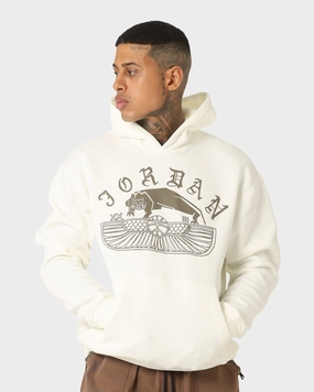 Jordan Flight Artist Series Fleece Pullover Hoodie Sail/Palomino Breathable Mesh Panels Vintage Style