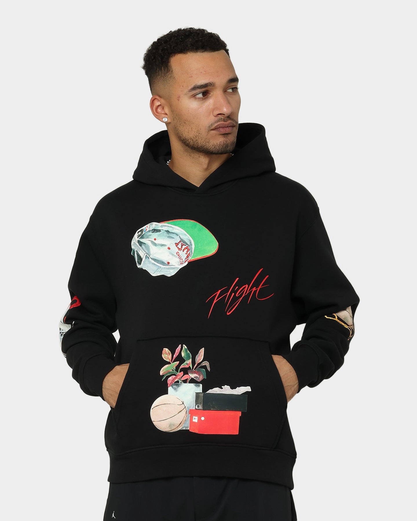 Evolve Jordan Flight Artist Series Fleece Pullover Jacket Black/Sail