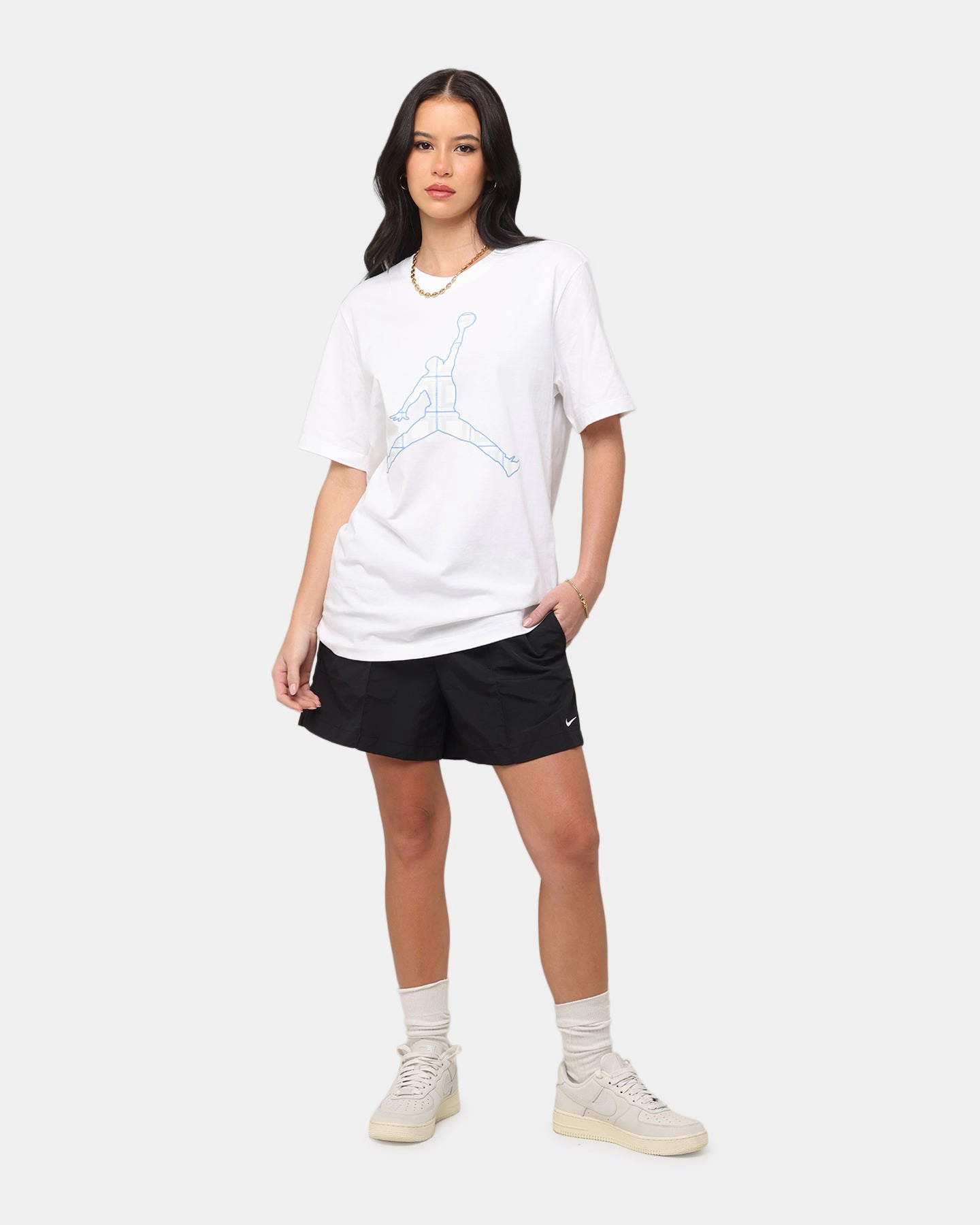 Jordan Flight Essentials Holiday Crewneck T-Shirt White Street Comfort Style