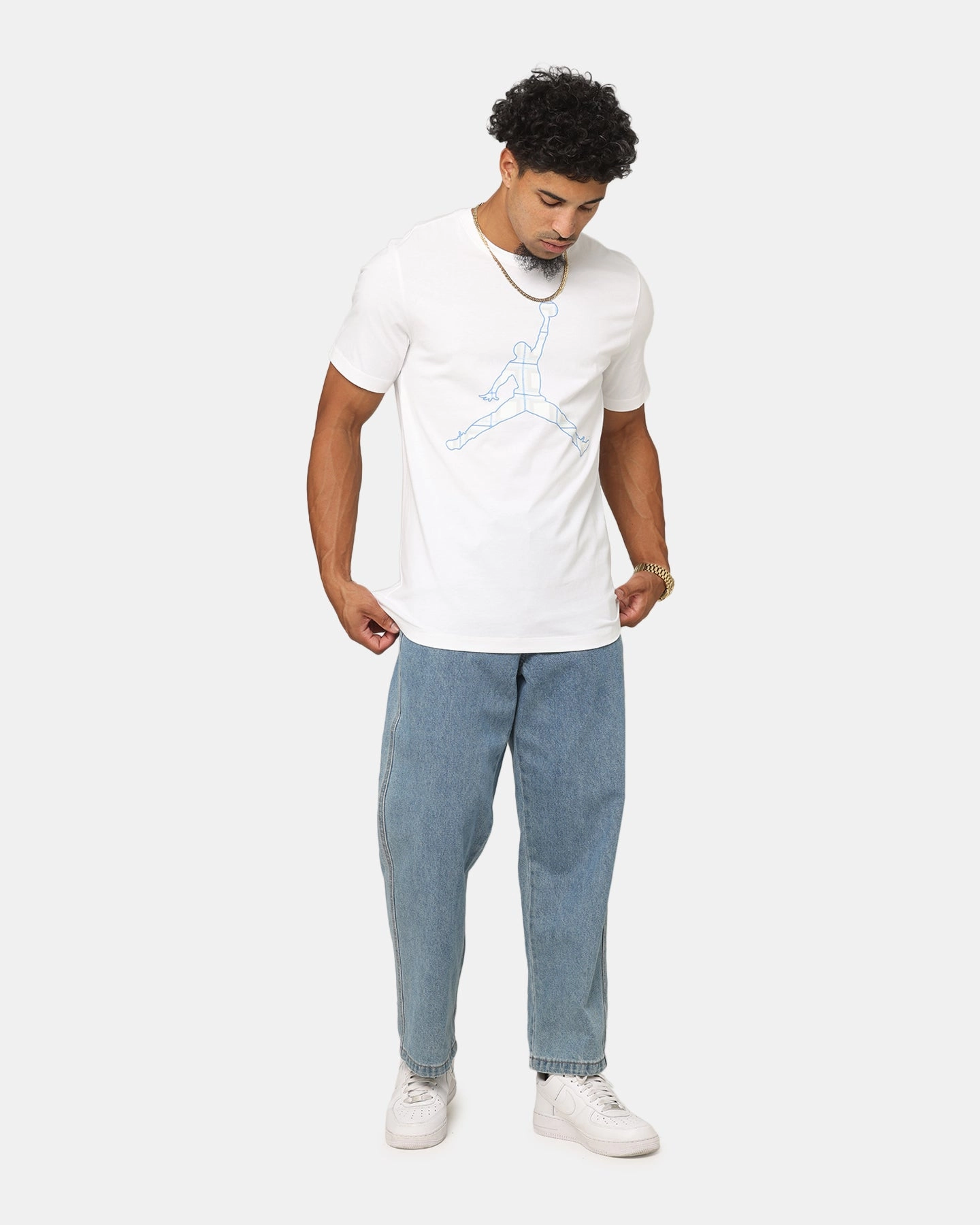 Jordan Flight Essentials Holiday Crewneck T-Shirt White Smart Fit color blocking