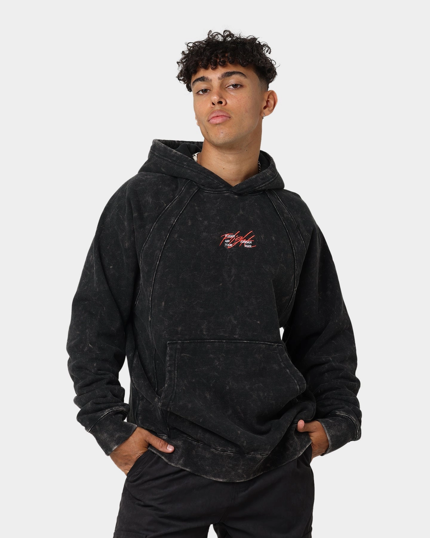 Jordan Flight Heritage French Terry Pullover Hoodie Black Non Restrictive Silhouette