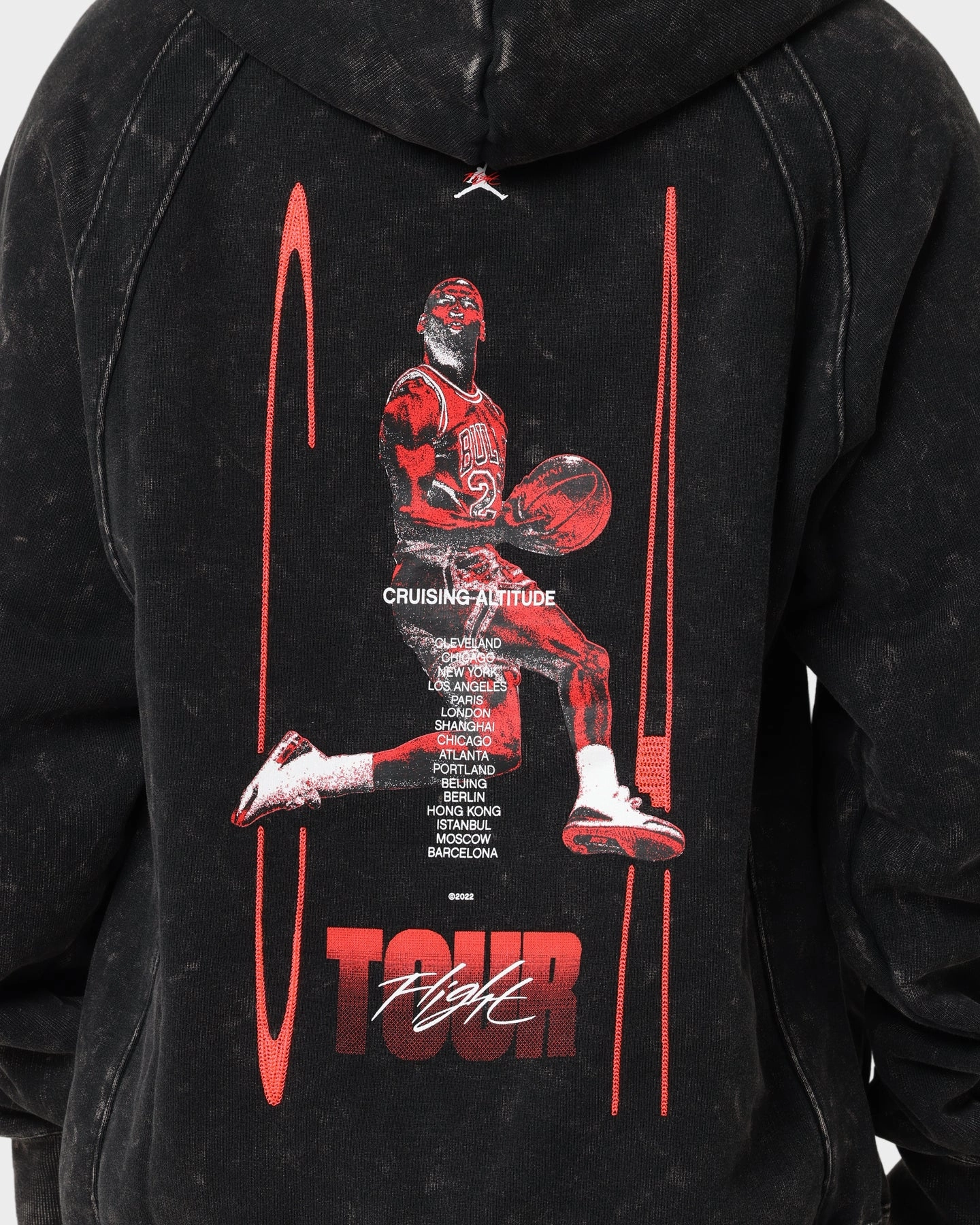 Jordan Flight Heritage French Terry Pullover Hoodie Black Articulated Seams Commend