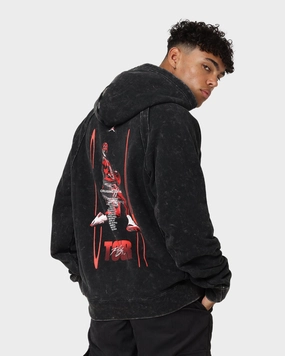 Forest Wilderness Jordan Flight Heritage French Terry Pullover Hoodie Black