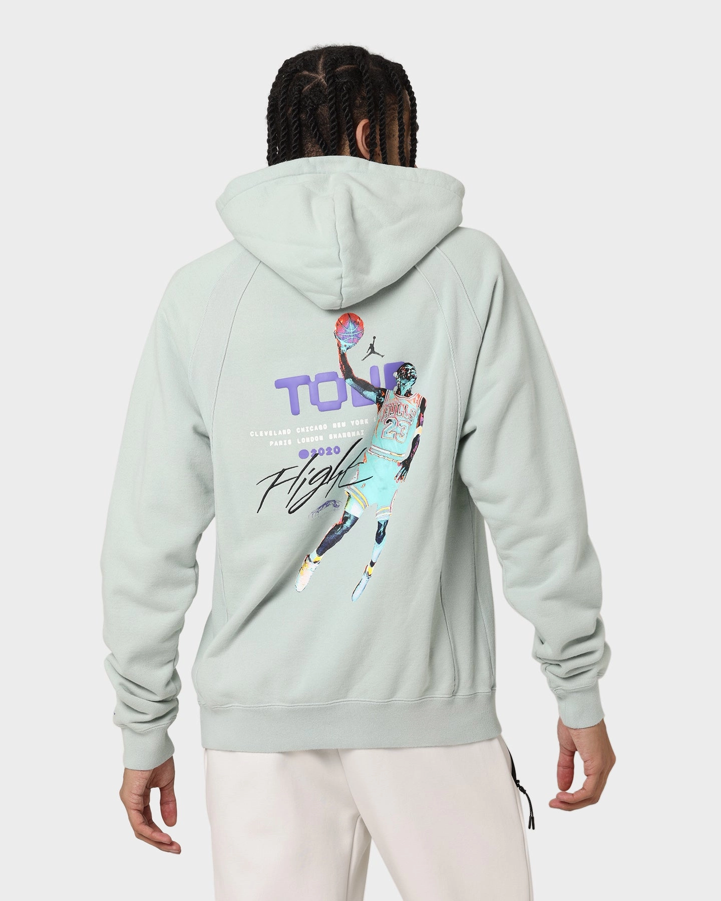 Jordan Flight Heritage French Terry Pullover Hoodie Seafoam Fashion Shield