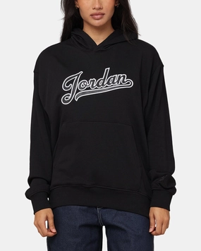 Jordan Flight MVP Fleece Pullover Hoodie Black Round-neck