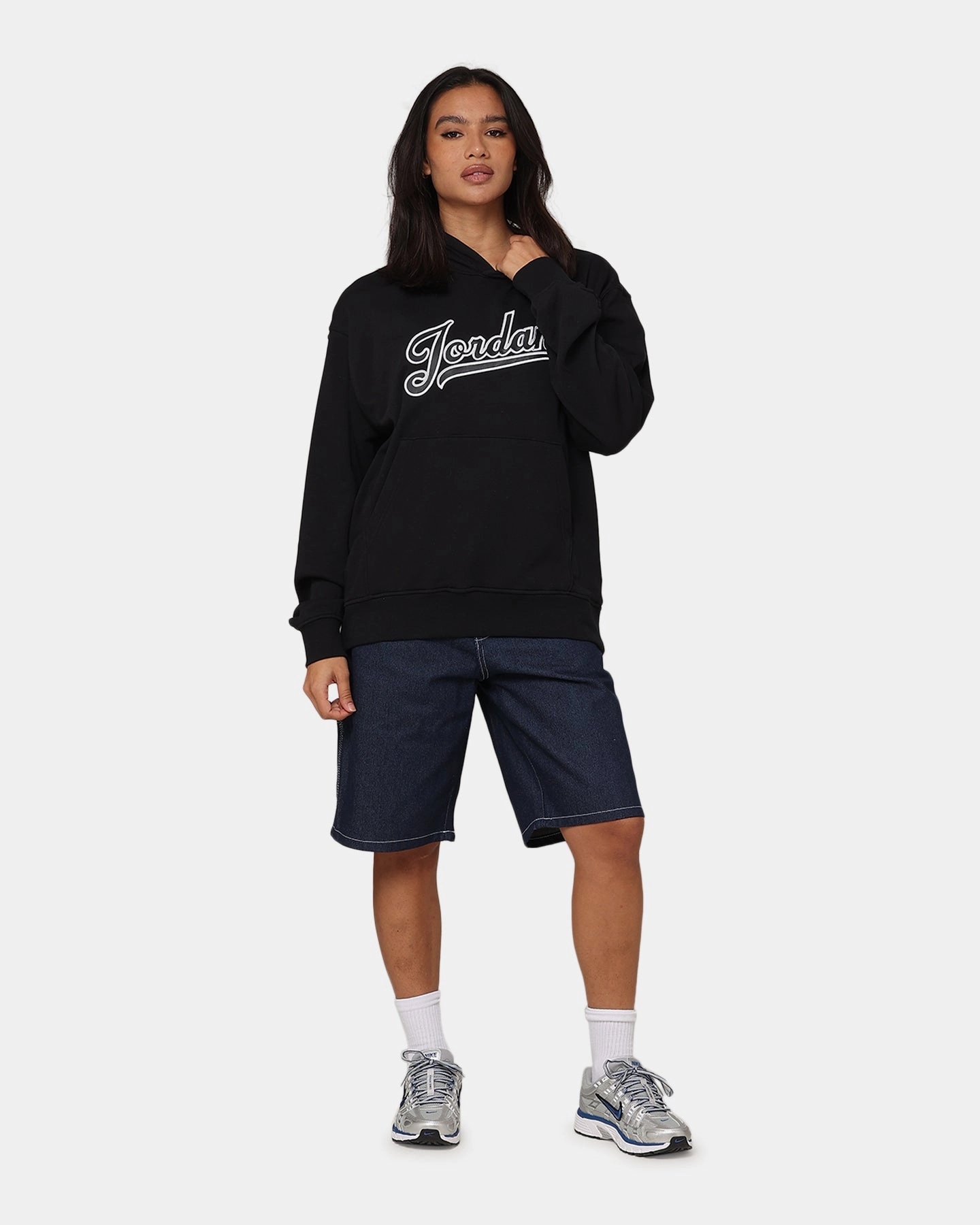 Beach Holiday QuiltedPattern Jordan Flight MVP Fleece Pullover Hoodie Black
