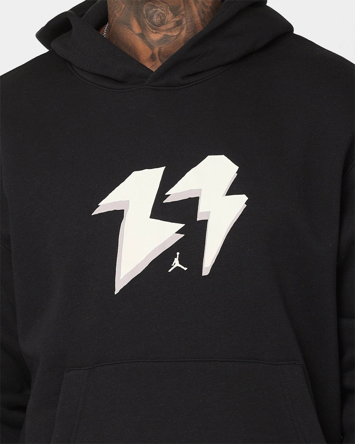 Anti Snag Zipper Pulls Jordan Flight MVP Fleece Pullover Hoodie Black/Sail