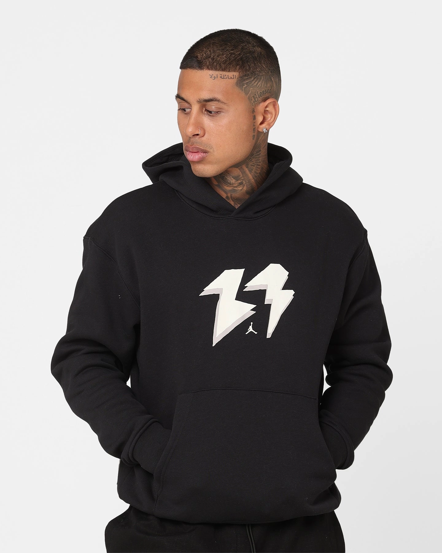 Jordan Flight MVP Fleece Pullover Hoodie Black/Sail bike tour Program