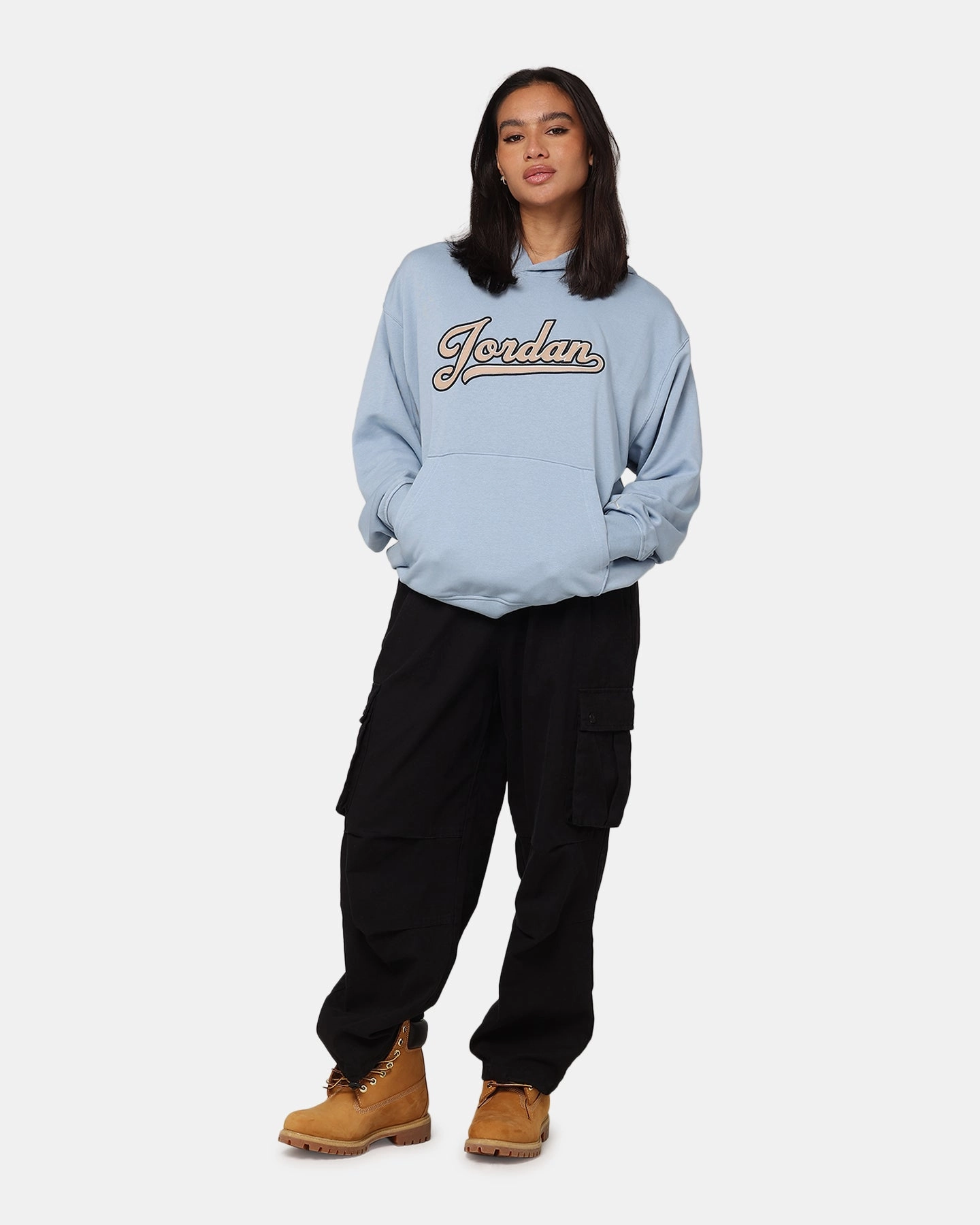 Shield Quick Dry Coating Jordan Flight MVP Fleece Pullover Hoodie Blue Grey