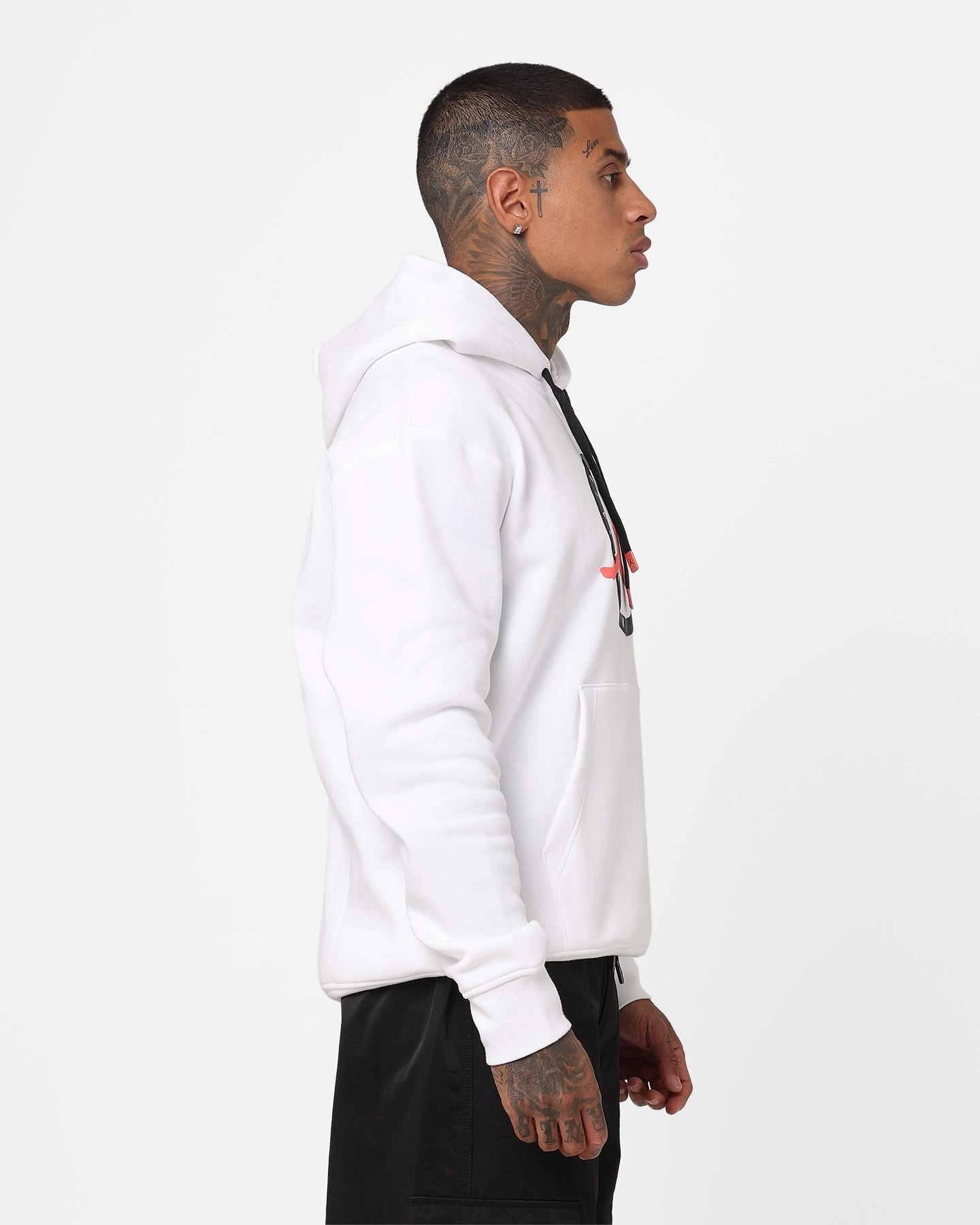 Oversized Jordan Flight MVP Graphic Fleece Pullover Hoodie White