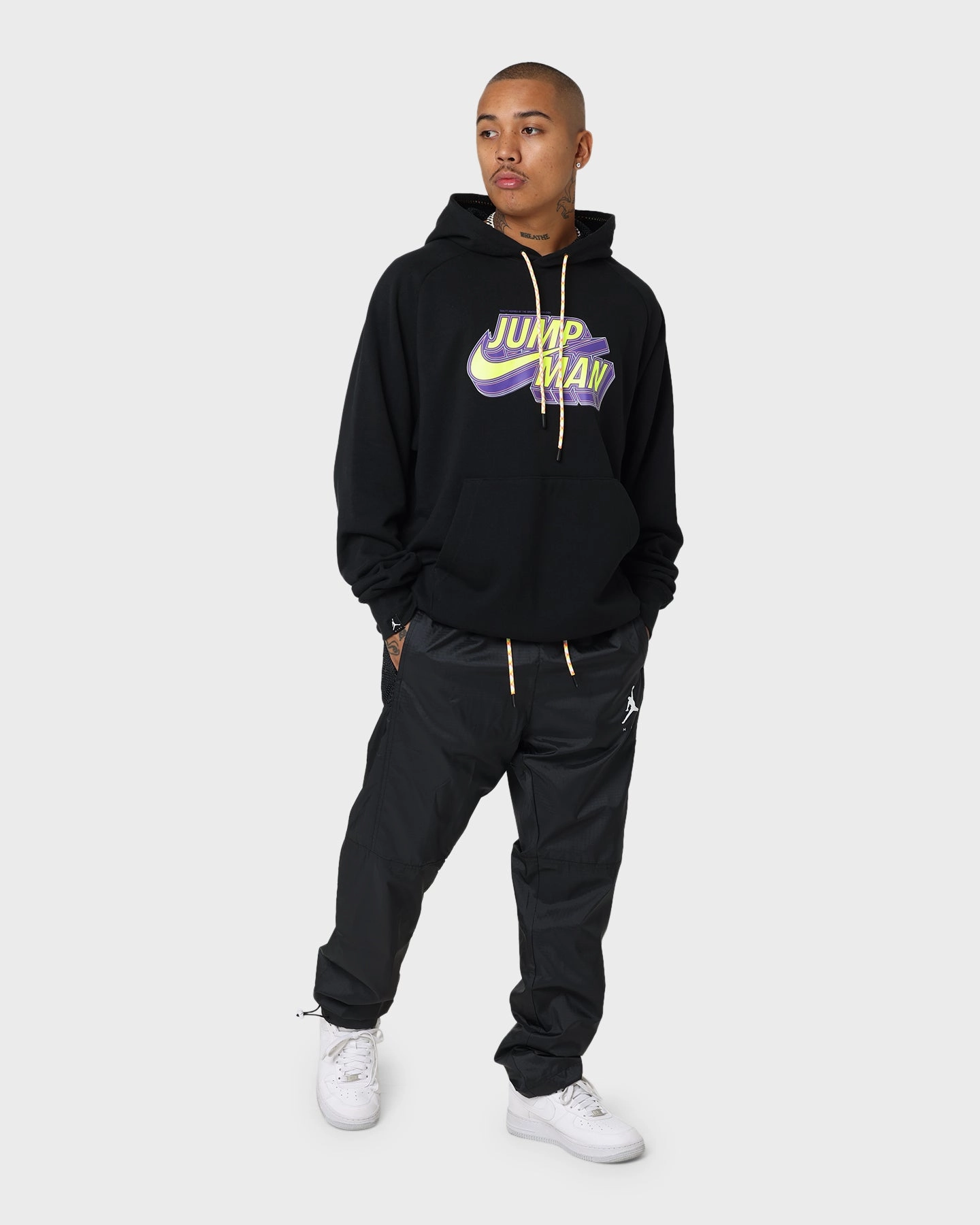 Jordan Jumpman Fleece Pullover Hoodie Black wallet Ultra Thin Insulation
