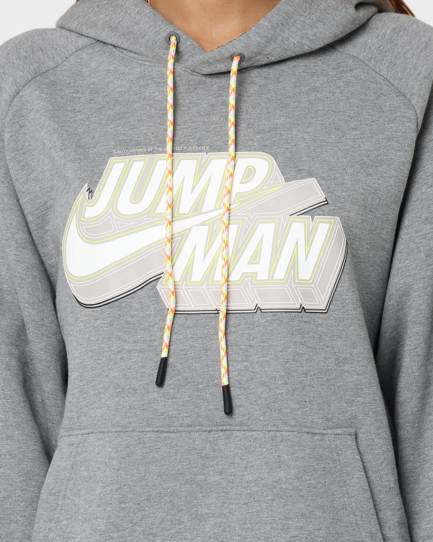 Fitted Jordan Jumpman Fleece Pullover Hoodie Carbon Heather